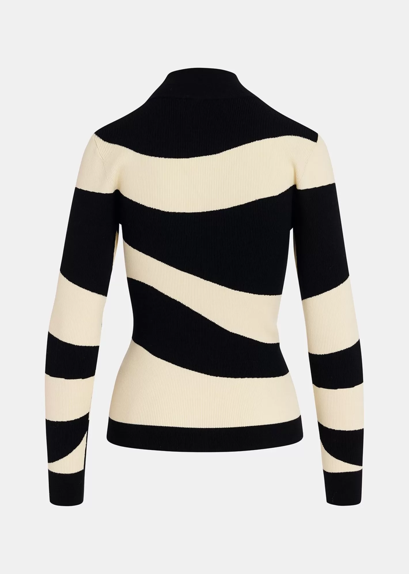 Best Black and ecru striped rib-knitted sweater Fall 2024 Collection | Sweaters & Cardigans