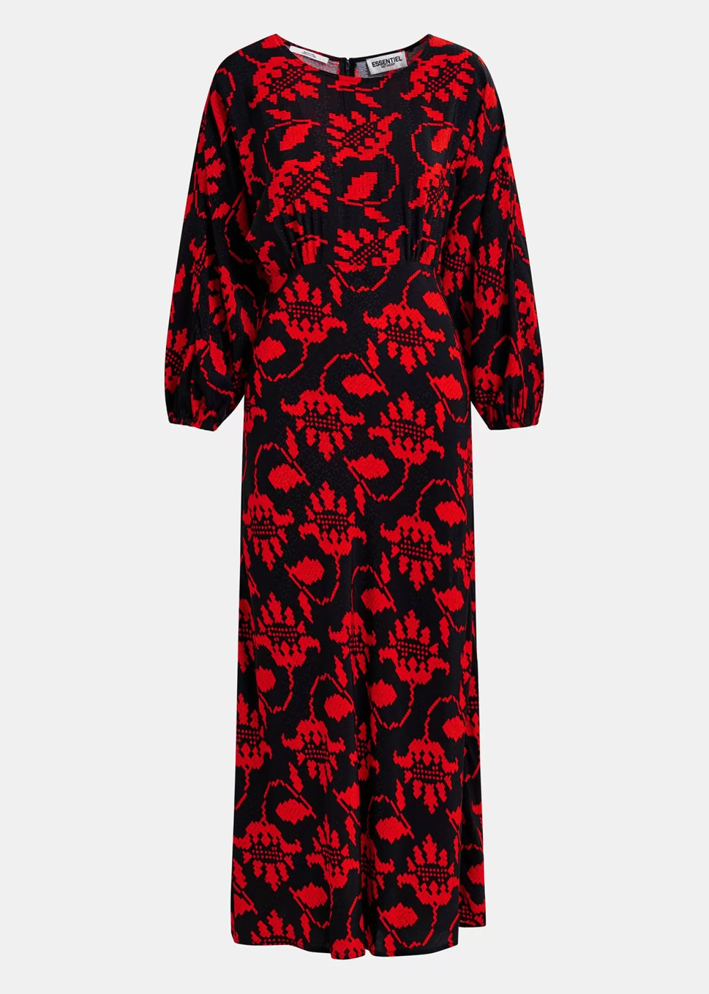 Best Black and red maxi-length dress with floral print Fall 2024 Collection | Prints