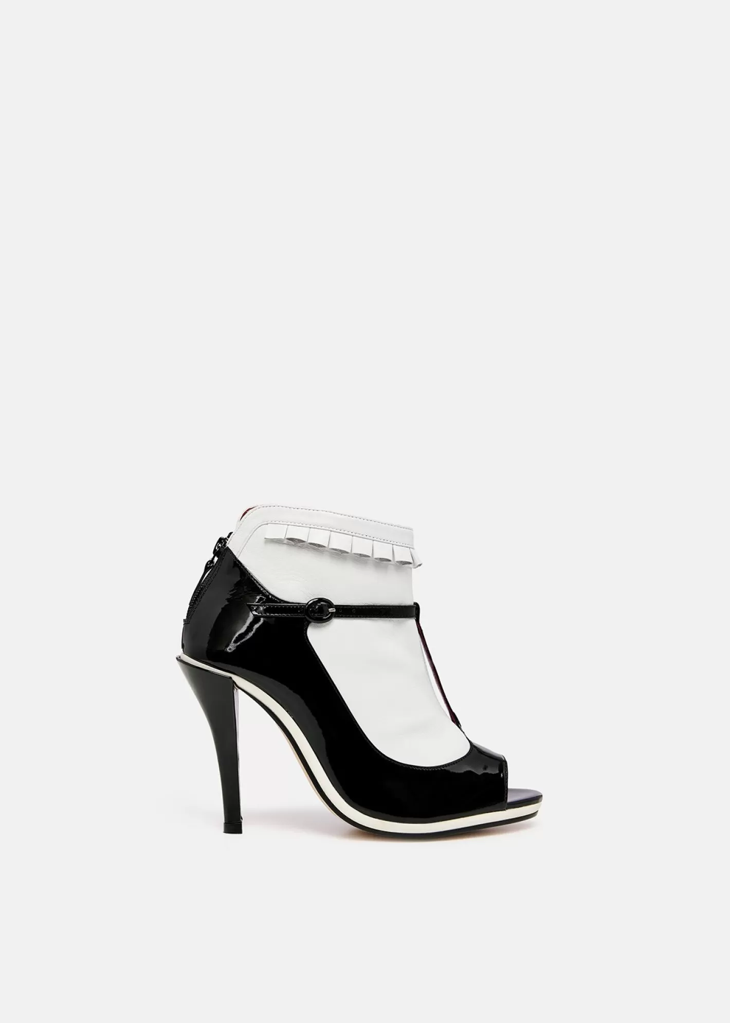 Cheap Black and white leather open-toe pumps Fall 2024 Collection | Shoes