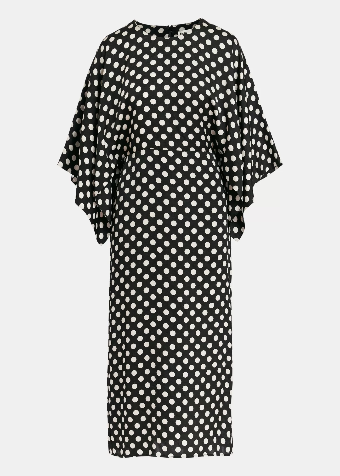 Best Black and white polka-dot midi dress with kimono sleeves Partywear | Dresses