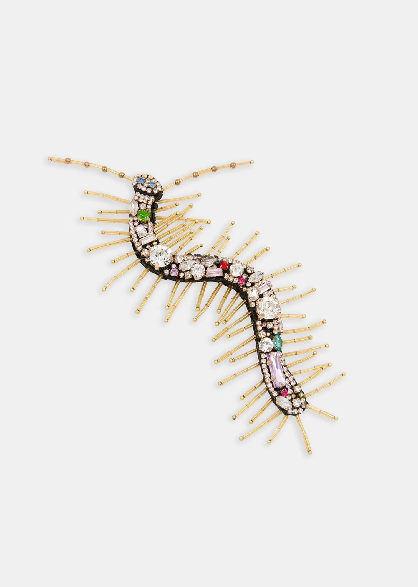 New Black, gold and silver rhinestone centipede brooch Fall 2024 Collection | Jewelry