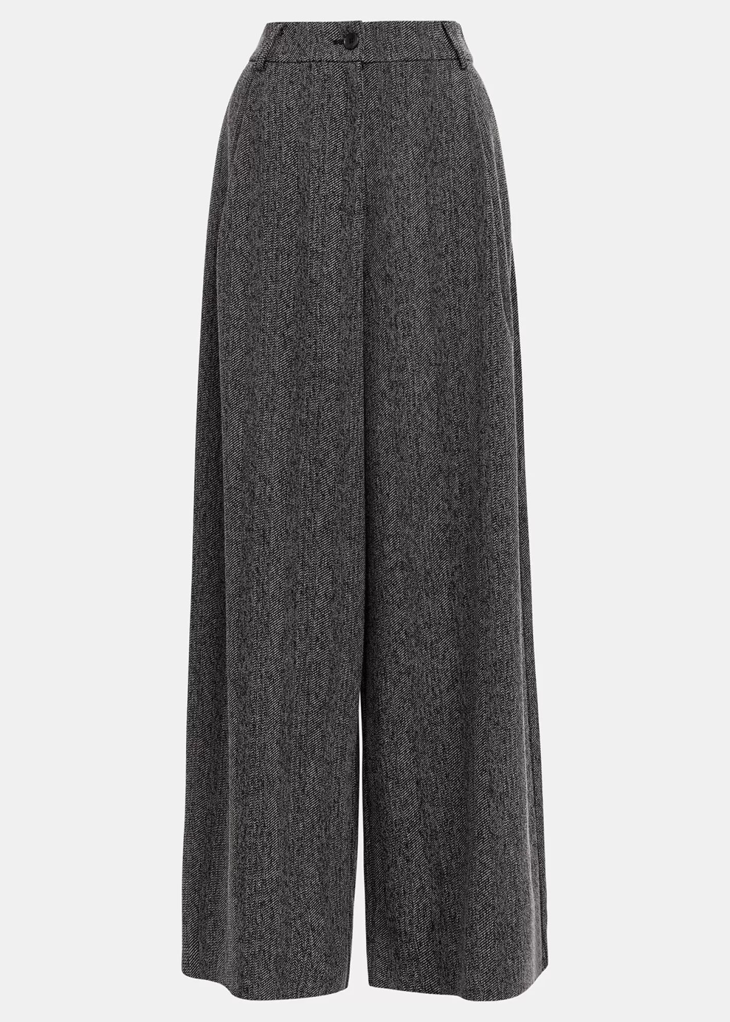 Cheap Black herringbone wide-leg pants Fall 2024 Collection | Pants & Shorts