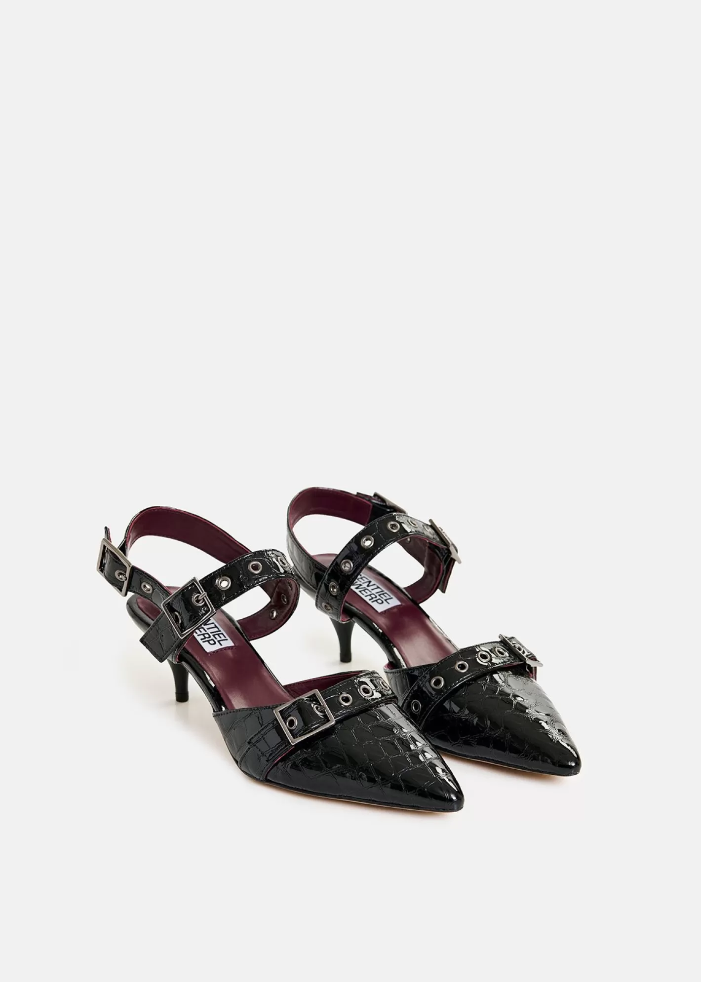 Hot leather croc-effect slingback pumps Fall 2024 Collection | Partywear