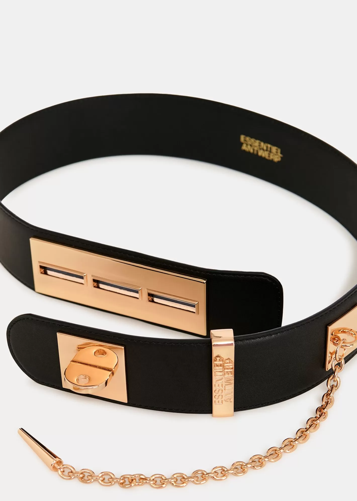 Cheap leather waist belt with gold-tone buckle Fall 2024 Collection | Belts