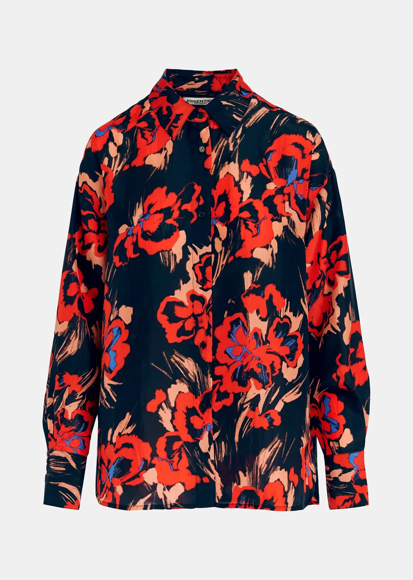 Cheap Black silk shirt with floral print Fall 2024 Collection | Prints