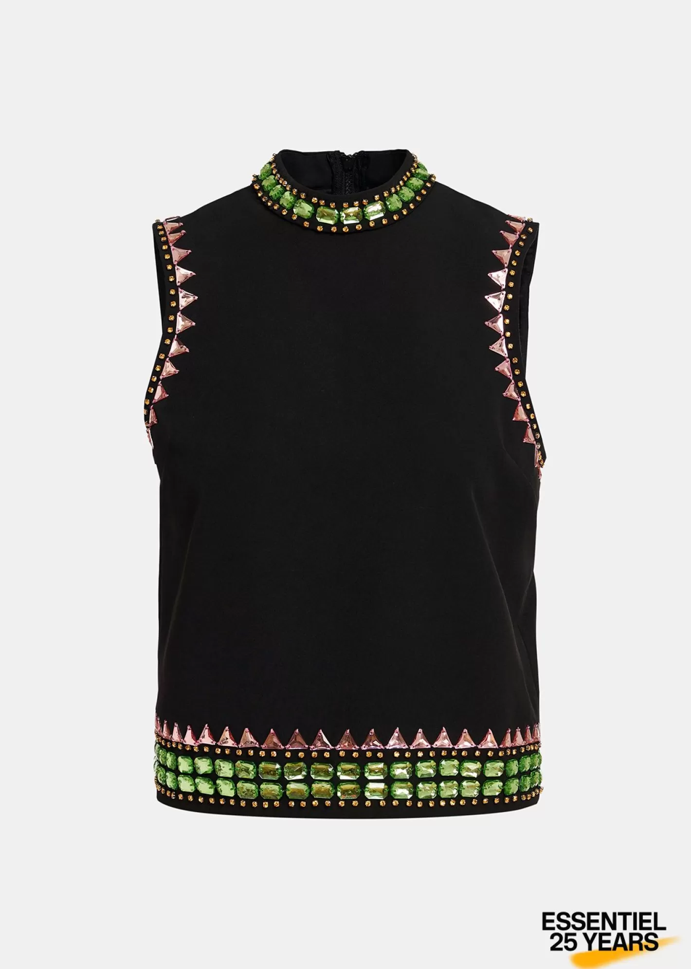 Sale Black sleeveless top with rhinestone embellishments - 25 year exclusive Partywear | Tops & Blouses