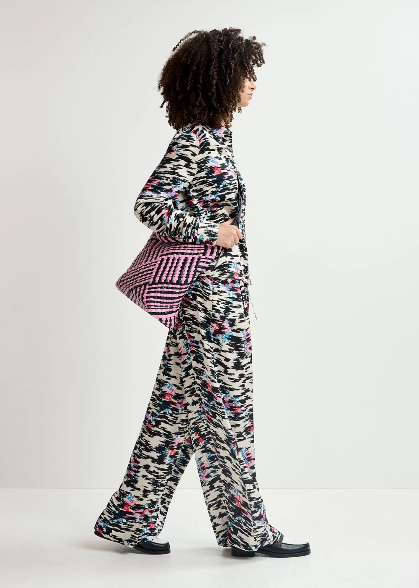 Cheap Black, white and multicolored zebra-print wide-leg pants Prints | Pants & Shorts