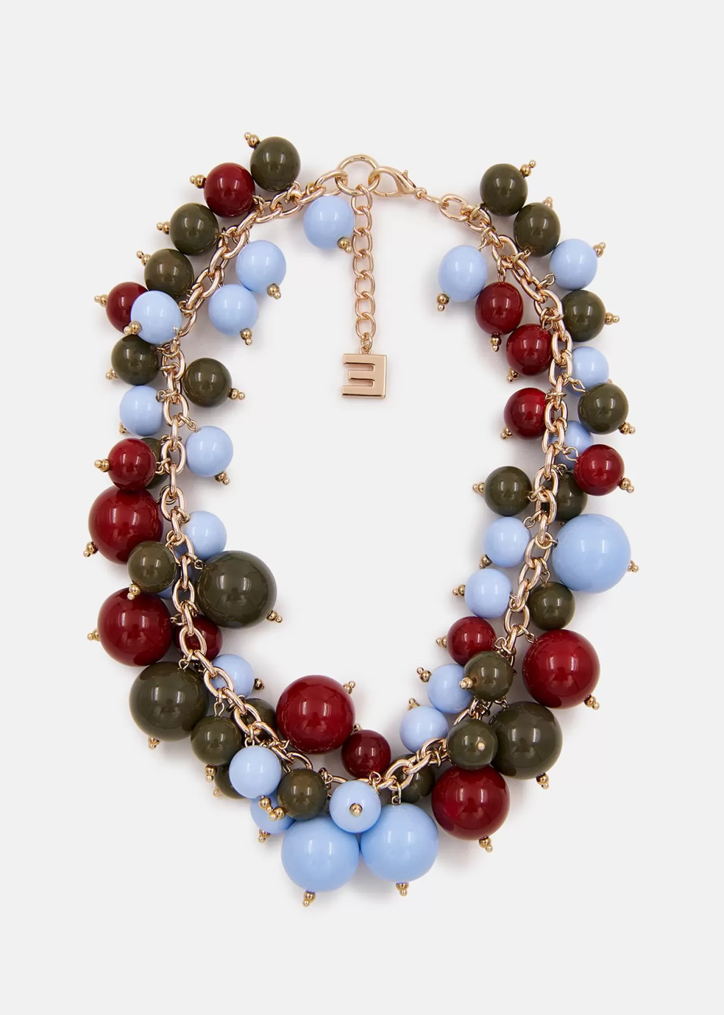 Best Sale Blue, burgundy and khaki sphere-strung chain necklace Fall 2024 Collection | Jewelry