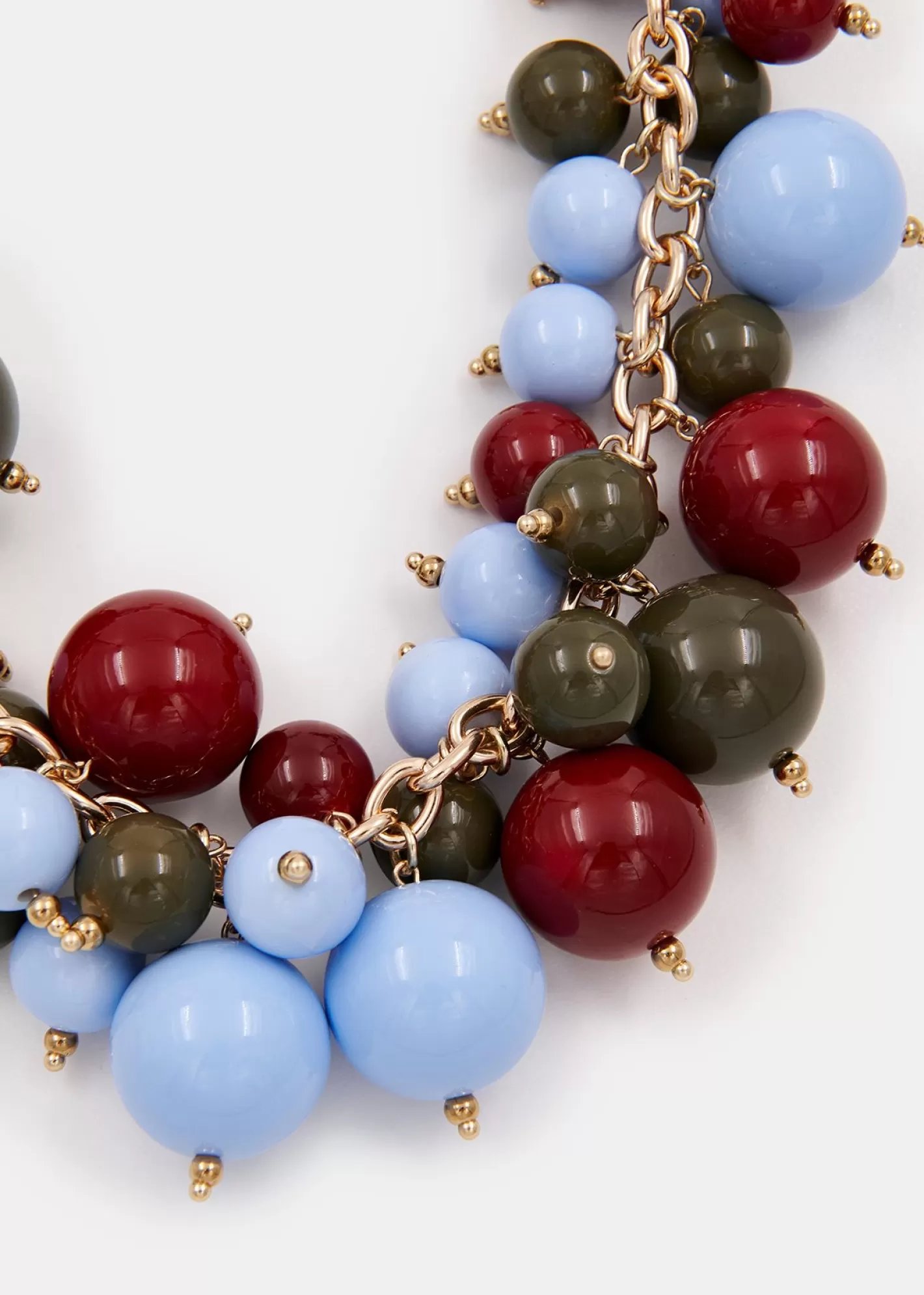 Best Sale Blue, burgundy and khaki sphere-strung chain necklace Fall 2024 Collection | Jewelry