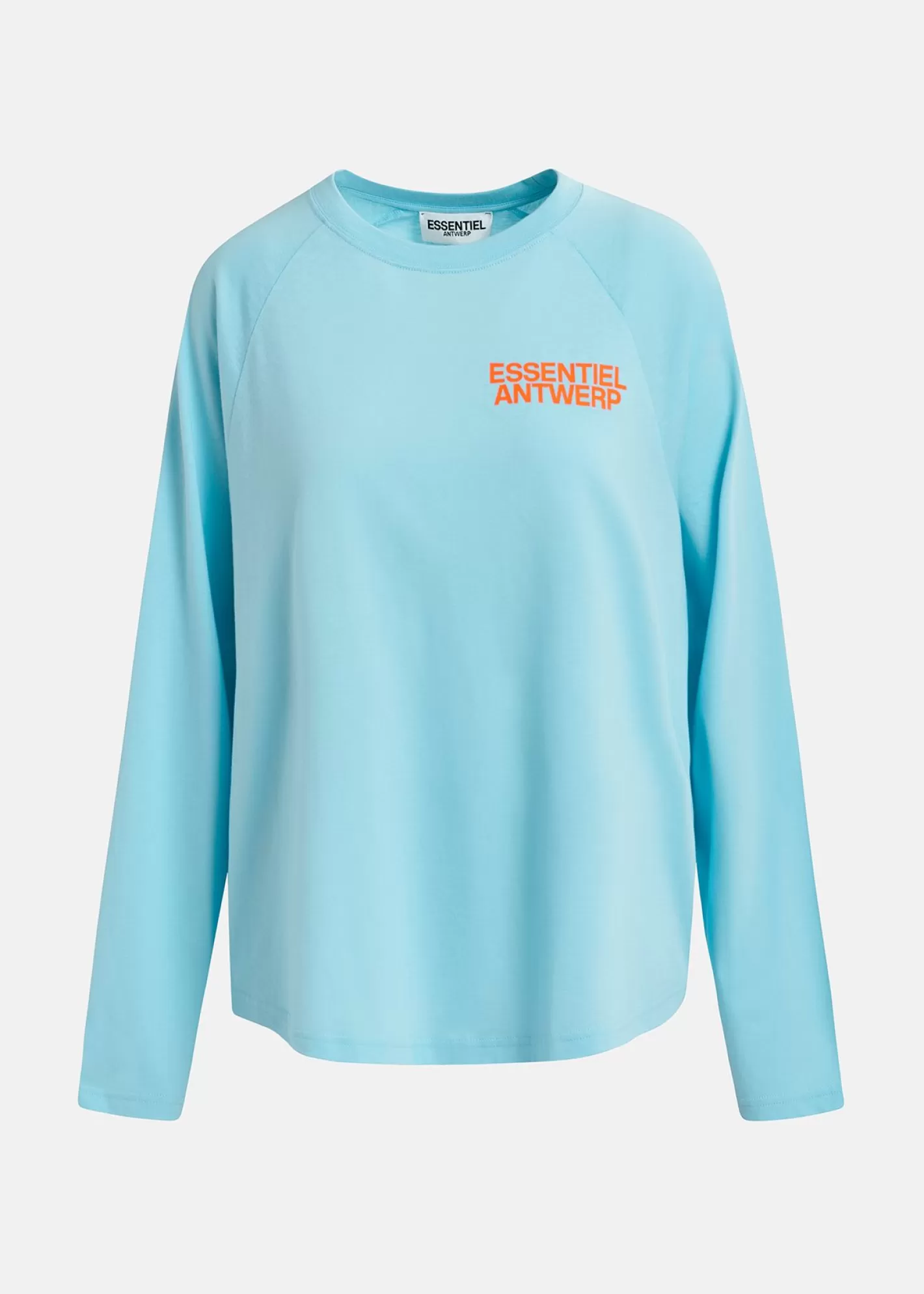 Online Blue organic cotton long-sleeved T-shirt with logo print Fall 2024 Collection | Loungewear