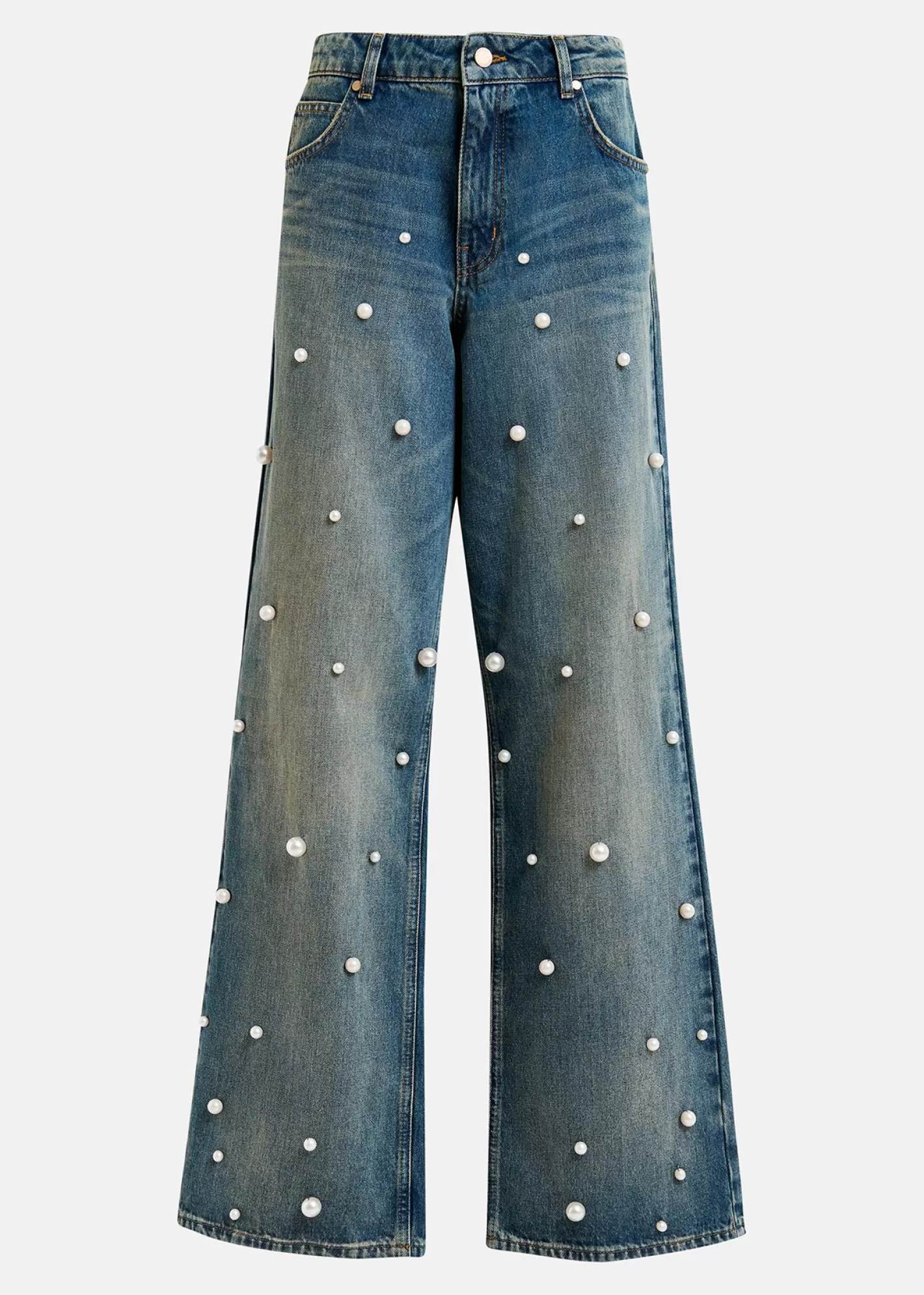 Online Blue pearl-embellished jeans Denim | Pants & Shorts