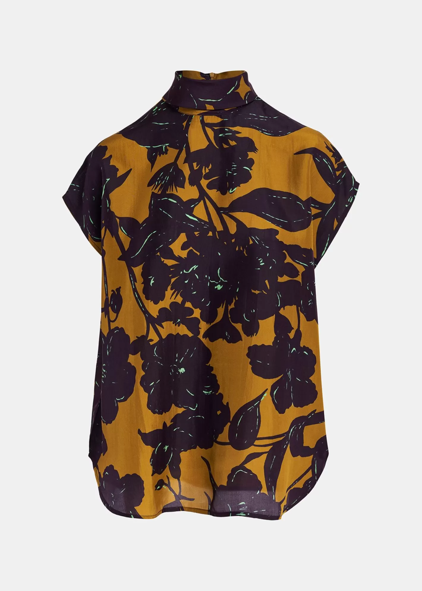 Best Bronze silk top with floral print Fall 2024 Collection | Prints