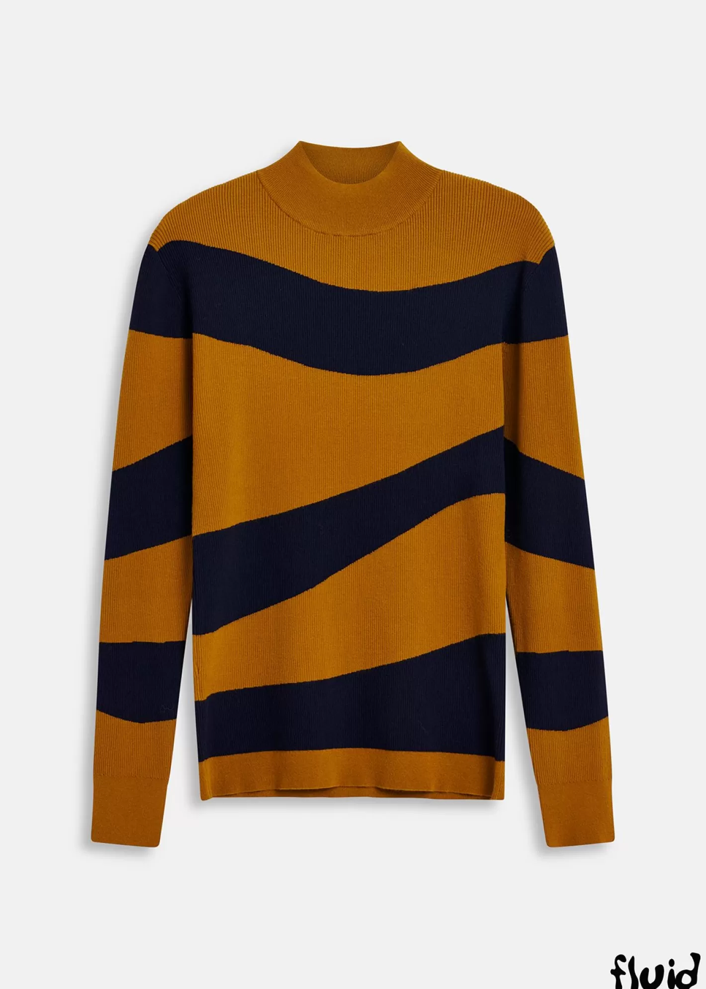 Fashion Brown and black striped rib-knitted sweater FLUID Collection | Sweaters & Cardigans