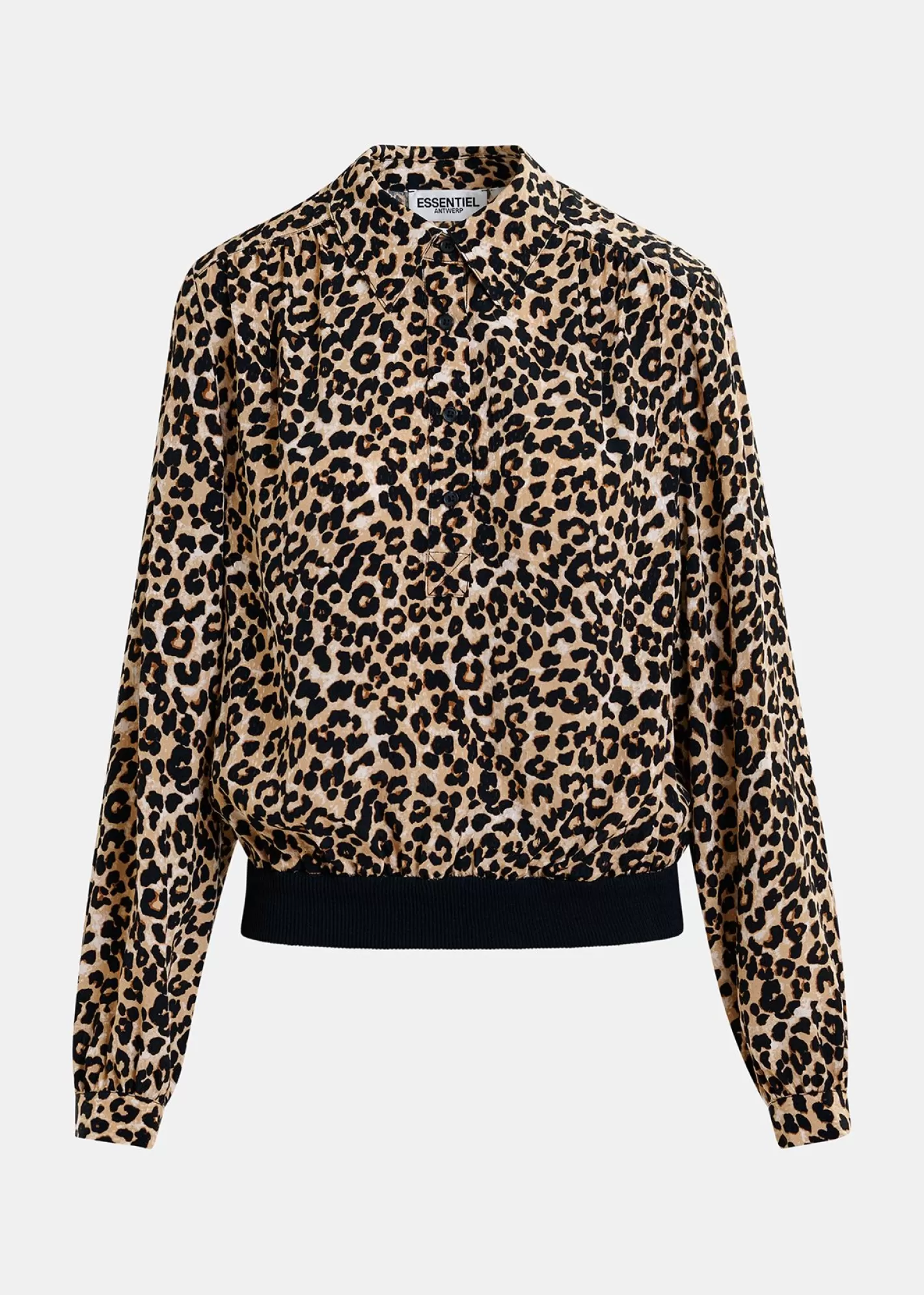 Outlet Brown leopard-print polo top Fall 2024 Collection | Prints