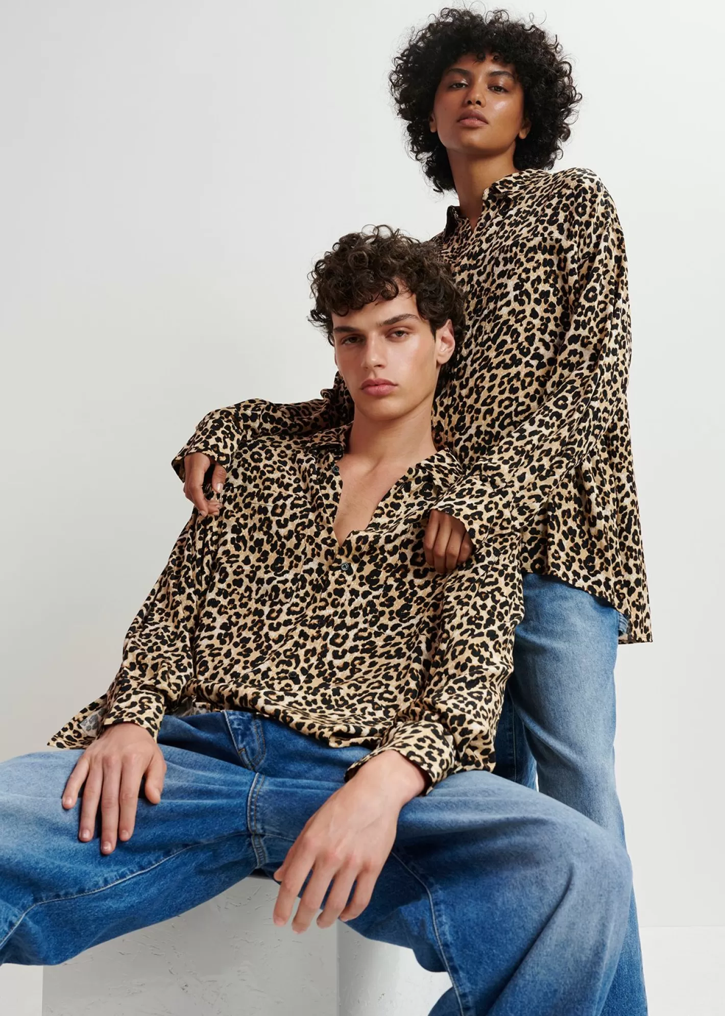 Cheap Brown leopard-print shirt FLUID Collection | Prints