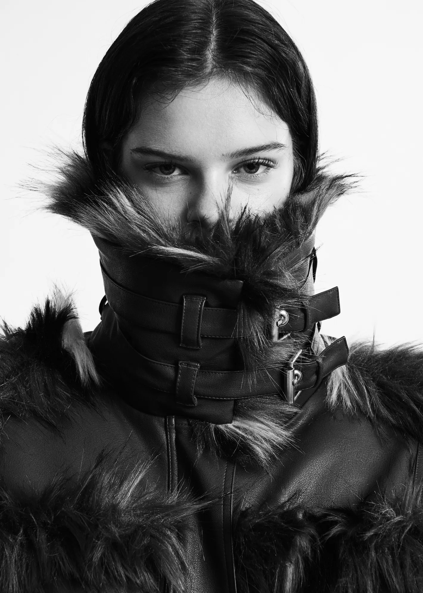 Hot Brown oversized faux leather jacket with faux fur lining and buckle fastenings Paula Van Dyck X Essentiel Antwerp | Coats & Jackets