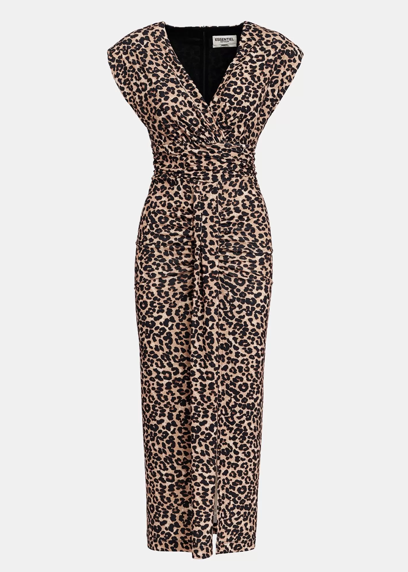 Shop Brown stretch-jersey midi dress with leopard print Fall 2024 Collection | Prints