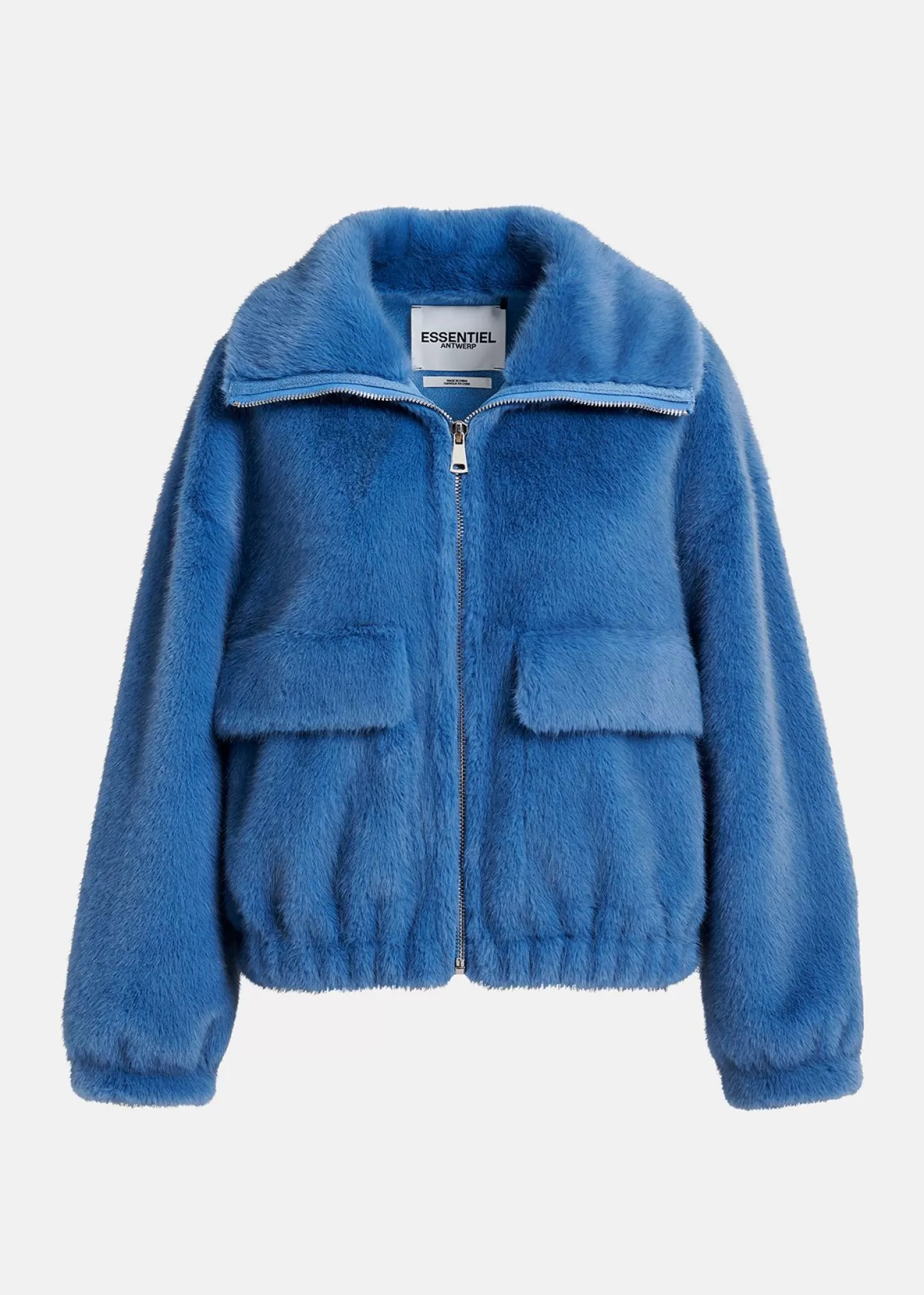 Fashion Dark blue faux fur bomber jacket Fall 2024 Collection | Coats & Jackets