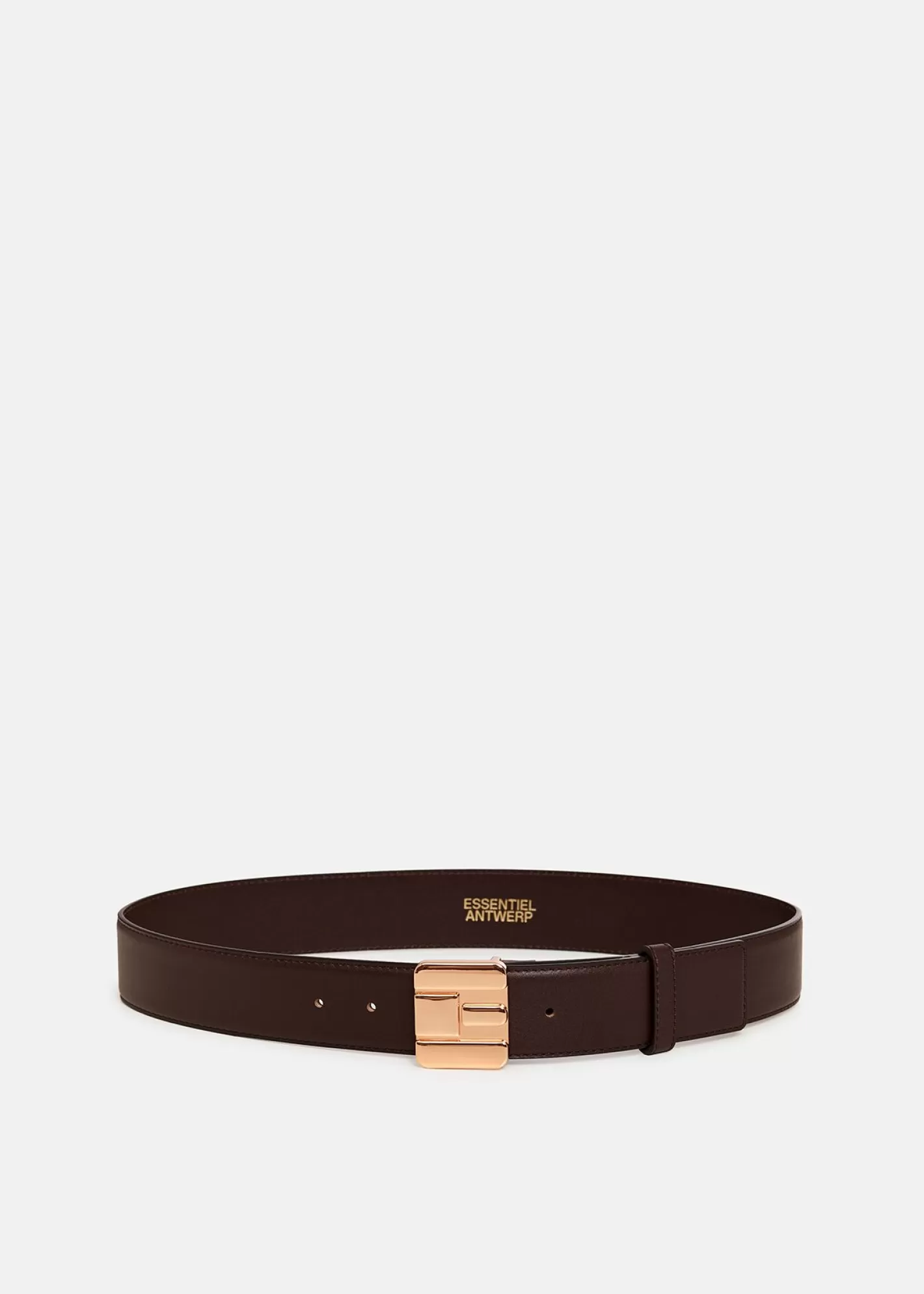 Outlet Dark brown leather belt with E-shaped buckle Fall 2024 Collection | Belts