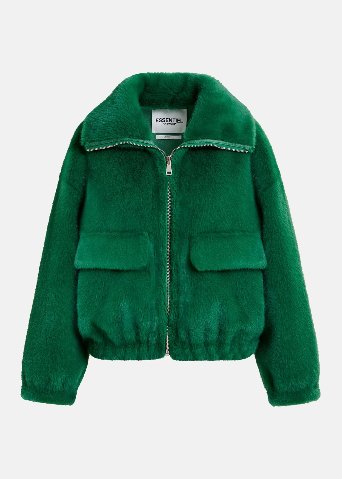 Clearance Dark green faux fur bomber jacket Fall 2024 Collection | Coats & Jackets