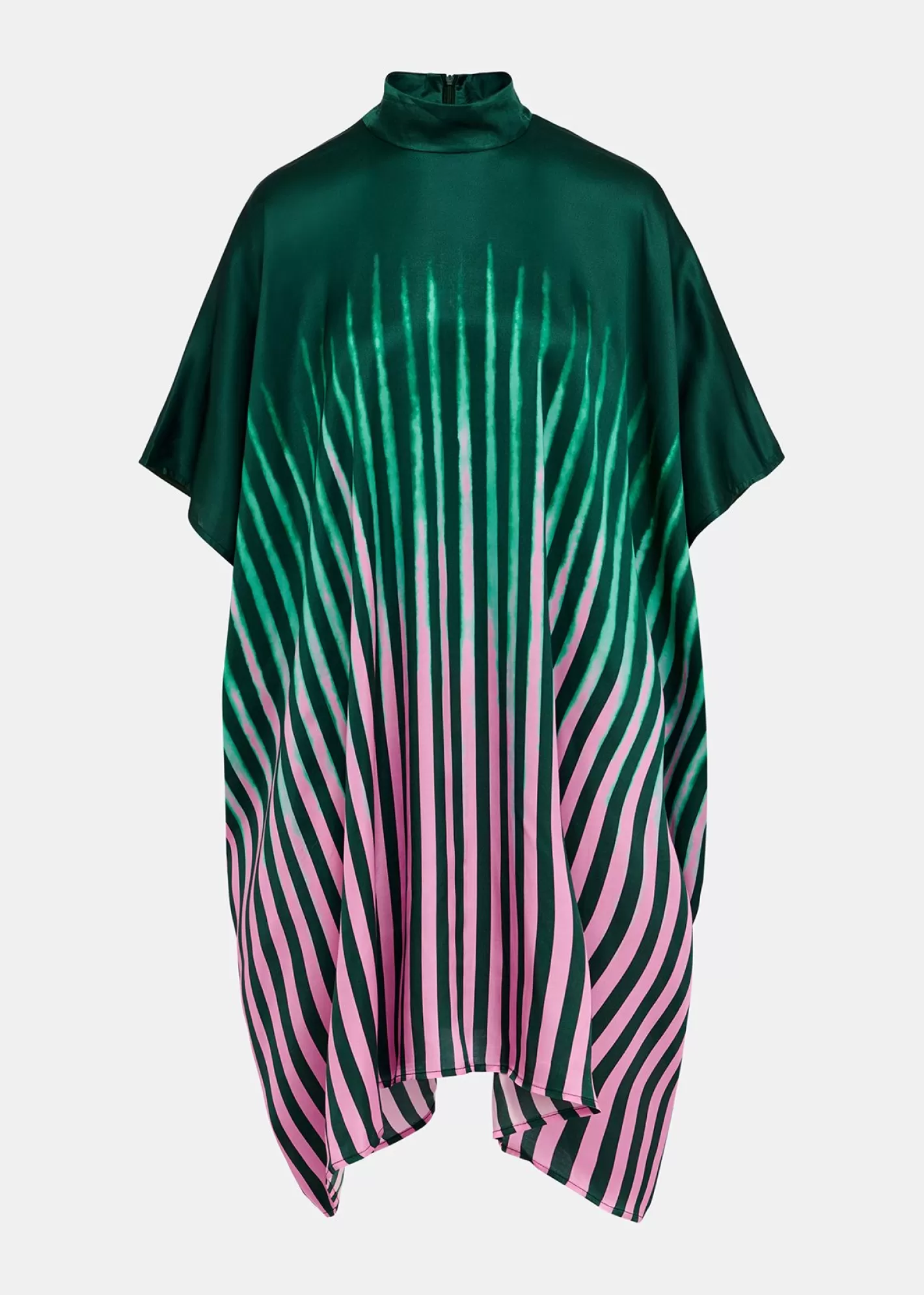 Cheap Dark green, green and pink draped midi-length dress Fall 2024 Collection | Prints