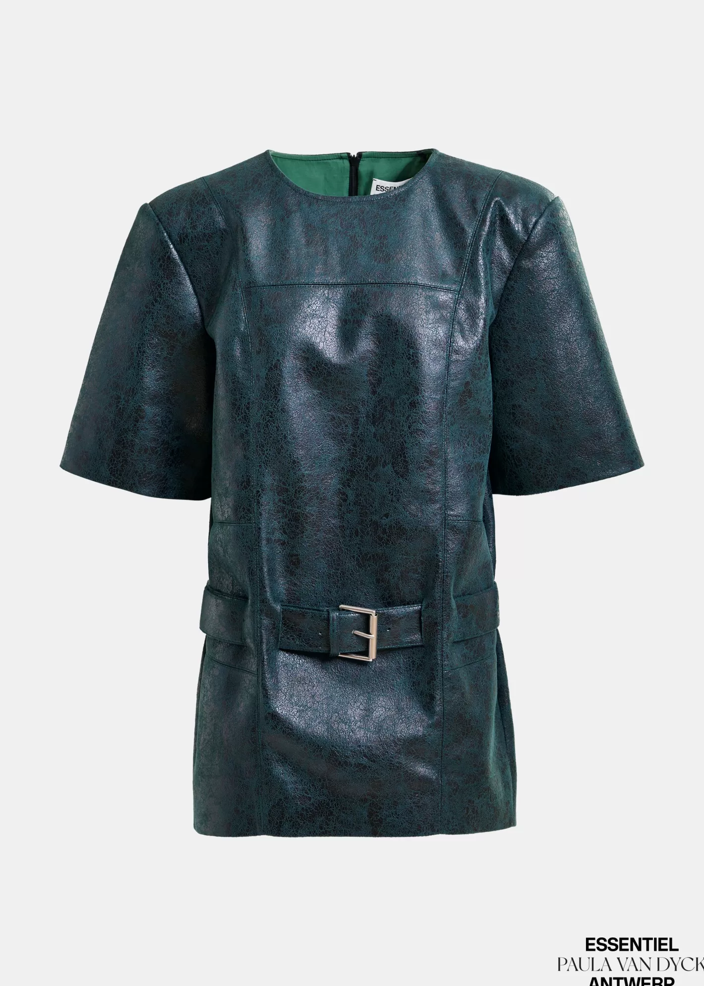 Hot Dark green minidress with buckle fastening Paula Van Dyck X Essentiel Antwerp | Dresses