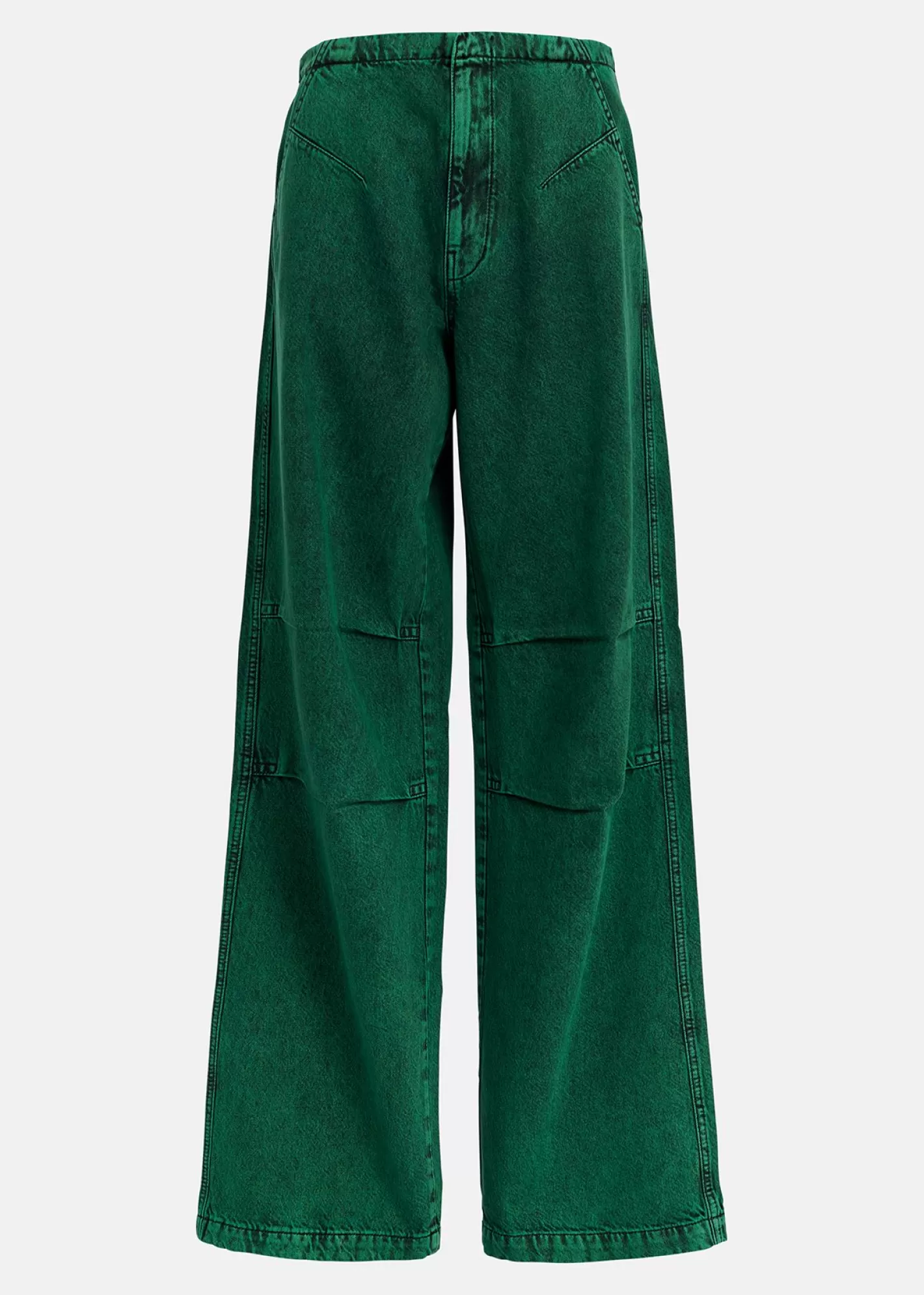 Best Dark green overdyed wide-leg jeans Fall 2024 Collection | Denim