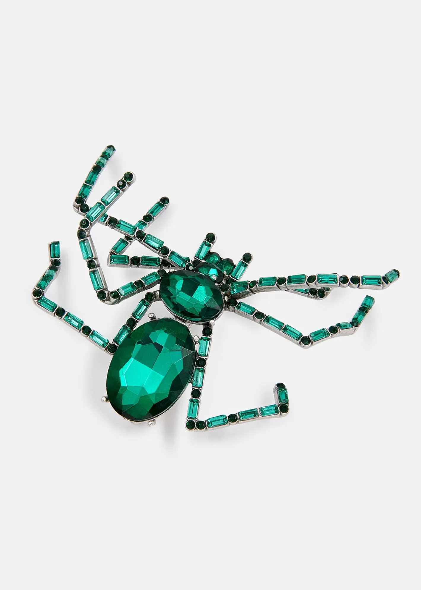 New Dark green rhinestone spider brooch Fall 2024 Collection | Partywear