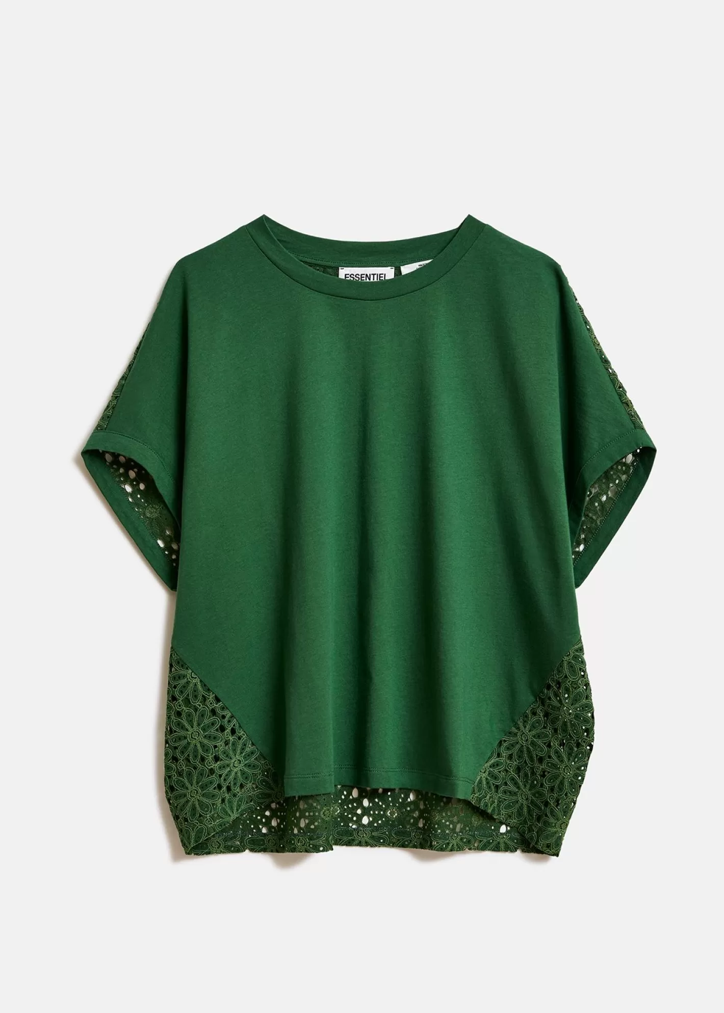 Online Dark green T-shirt with lace back panel Fall 2024 Collection | T-shirts