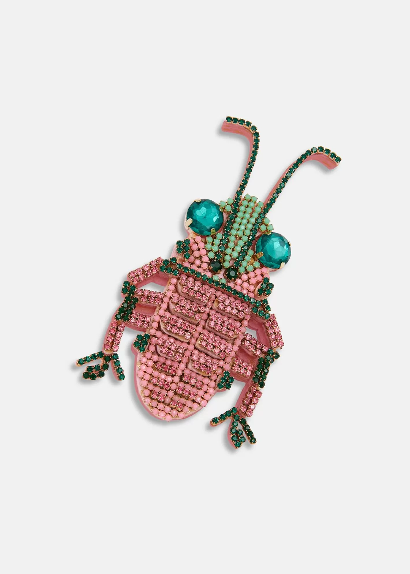 Shop Dark pink, green and blue rhinestone bug brooch Jewelry