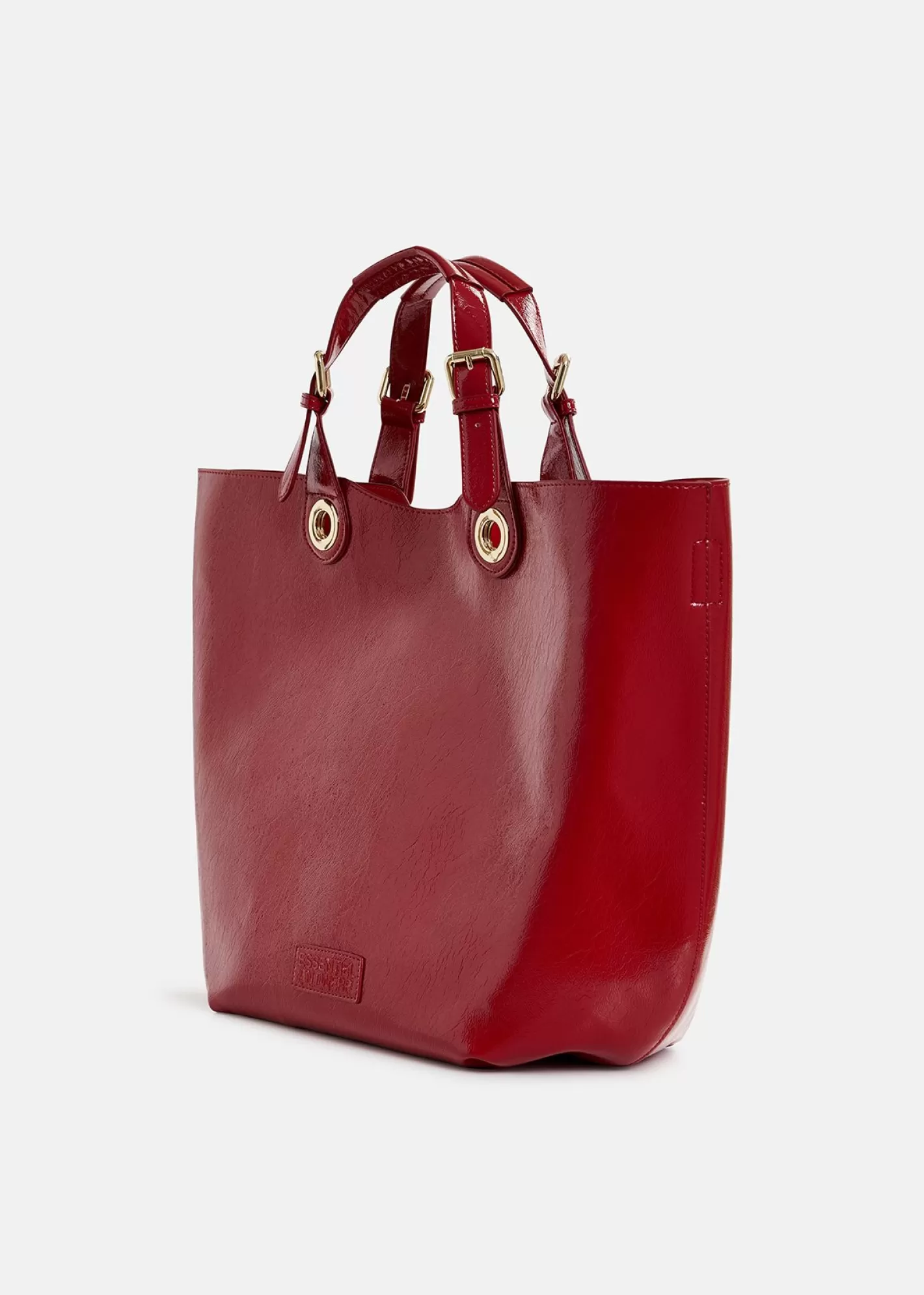 Online Dark red faux patent-leather shopper bag Fall 2024 Collection | Bags