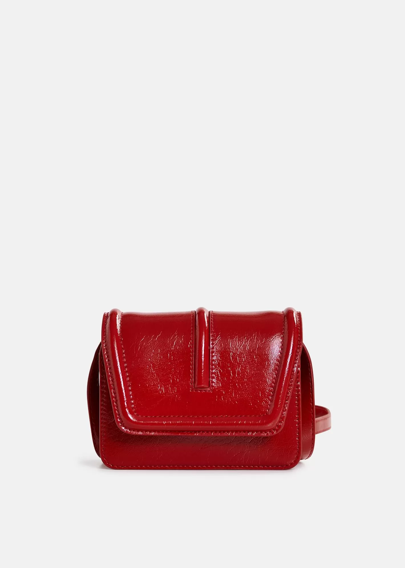 Hot Dark red faux patent-leather shoulder bag Fall 2024 Collection | Bags