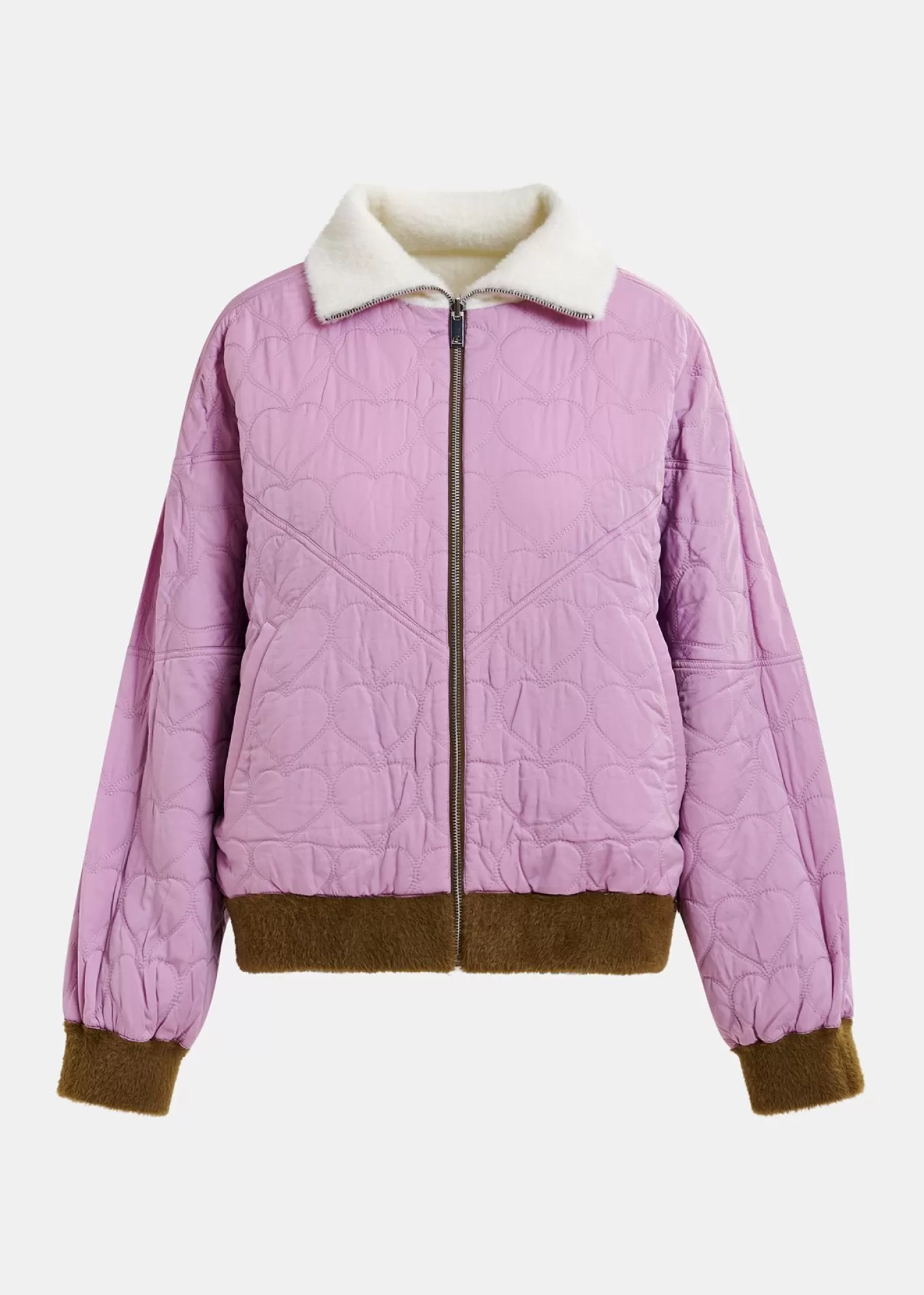 Cheap Ecru and brown reversible bomber jacket Fall 2024 Collection | Coats & Jackets