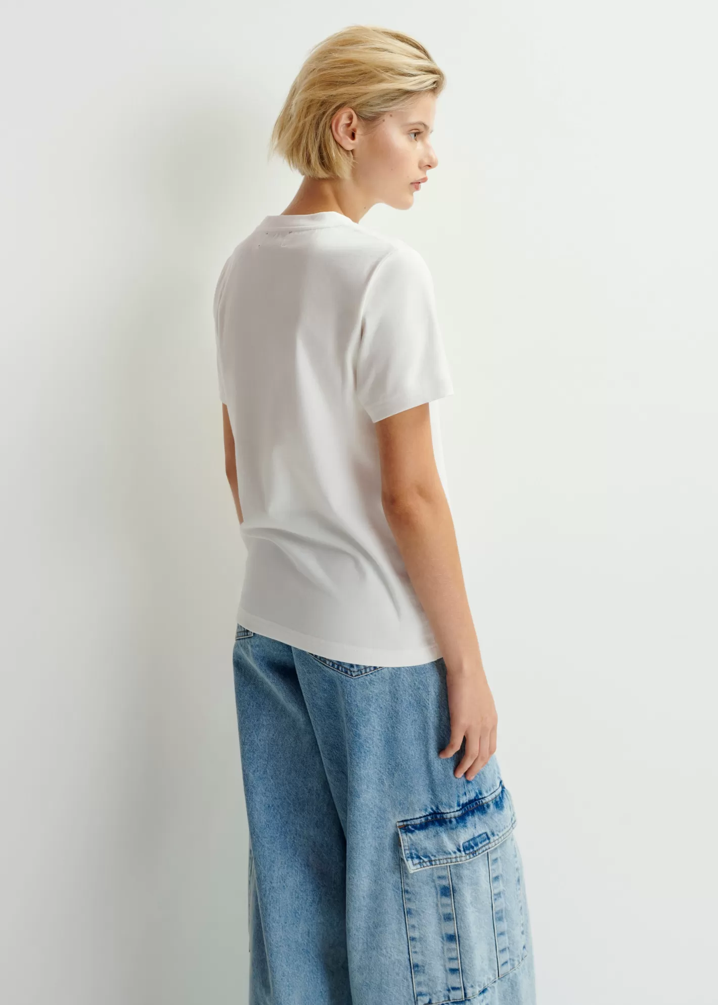 Fashion Ecru organic cotton-jersey 'Skeleton Painter' T-shirt - collaboration with KMSKA KMSKA X Essentiel Antwerp | T-shirts