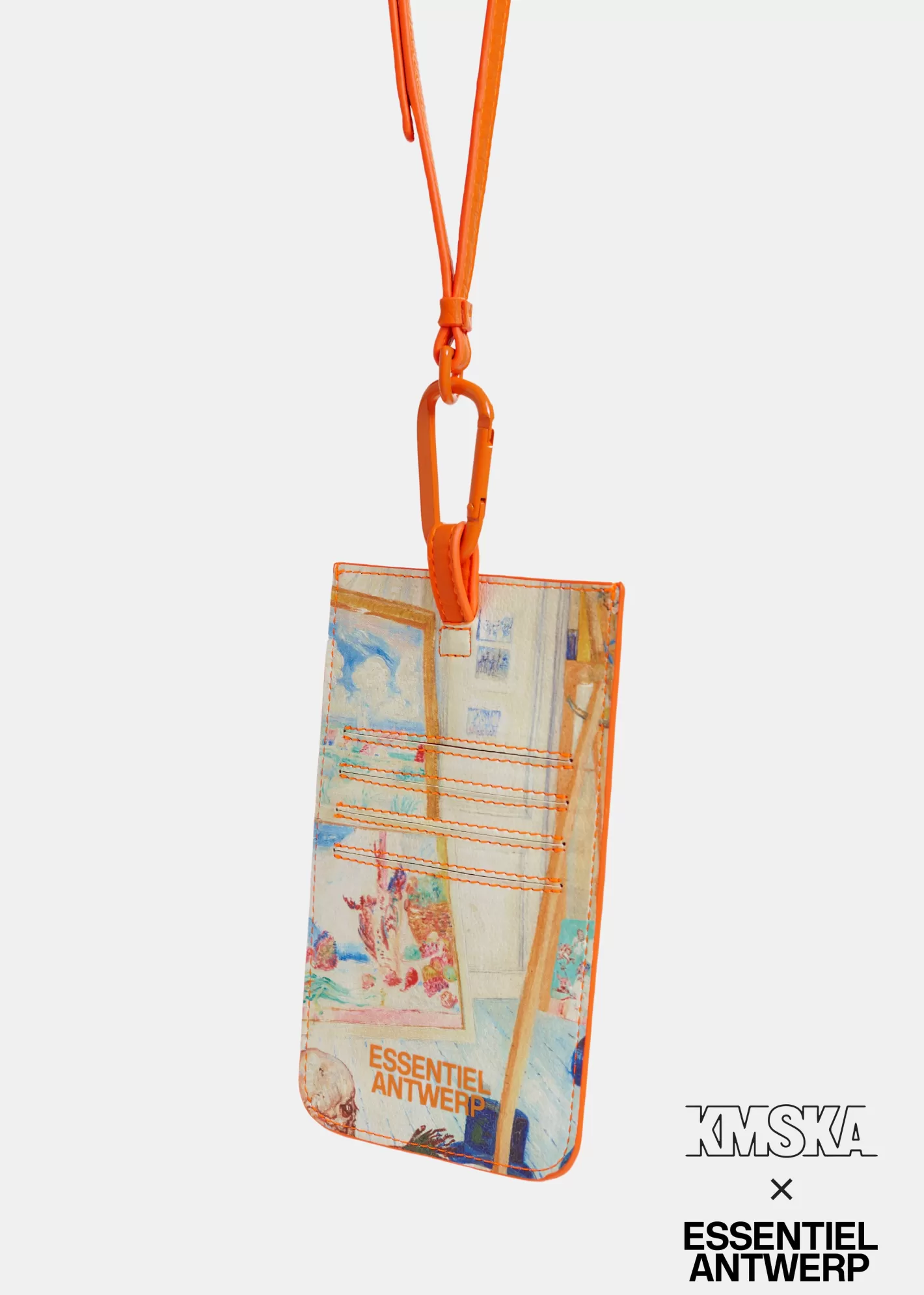 New Ecru 'Skeleton Painter' cardholder with strap - collaboration with KMSKA KMSKA X Essentiel Antwerp | Bags