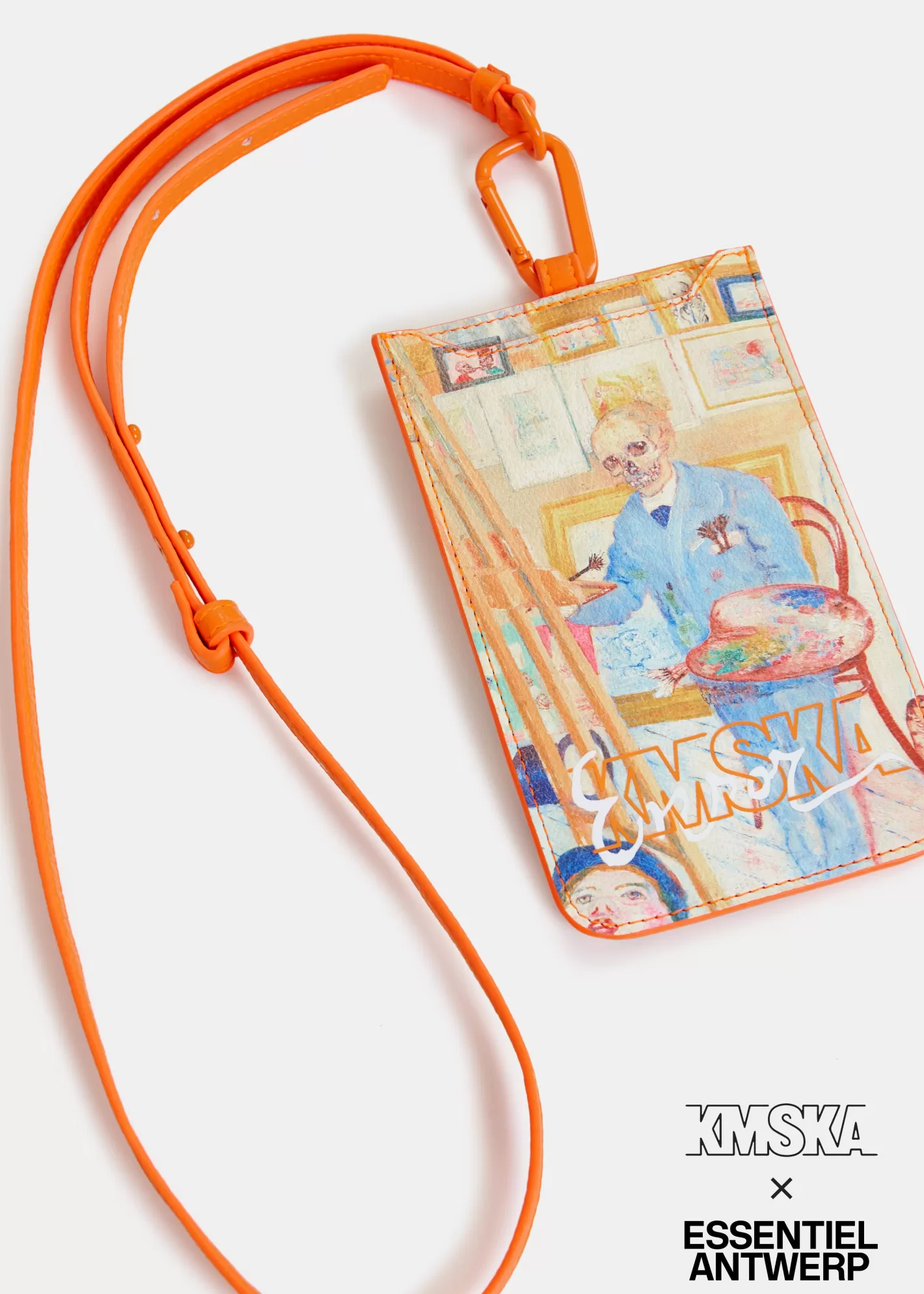 New Ecru 'Skeleton Painter' cardholder with strap - collaboration with KMSKA KMSKA X Essentiel Antwerp | Bags