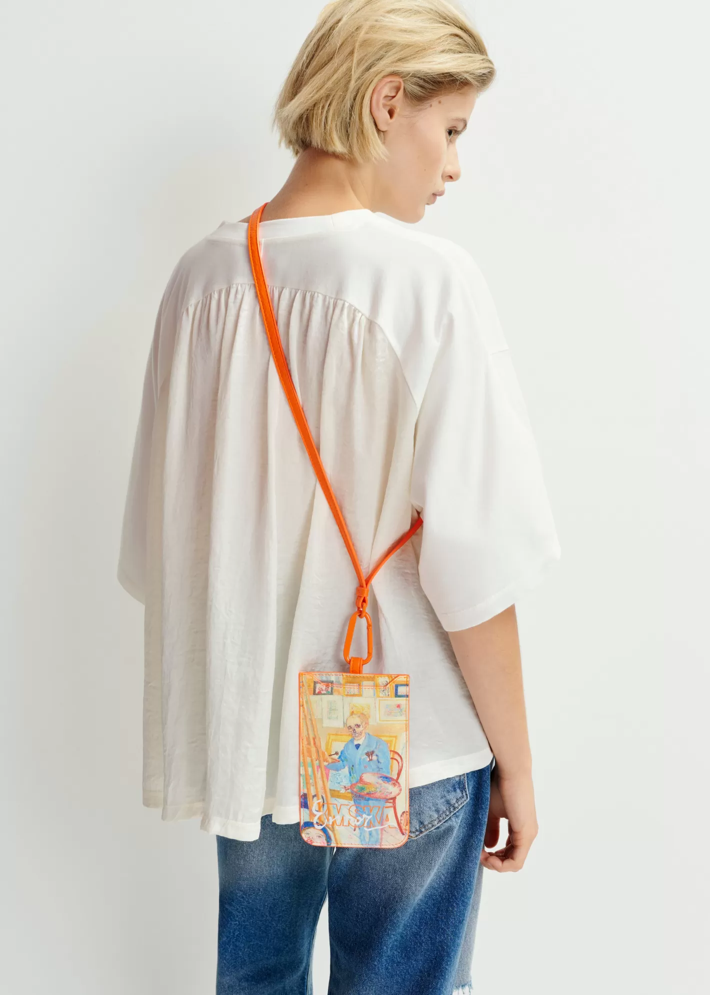 New Ecru 'Skeleton Painter' cardholder with strap - collaboration with KMSKA KMSKA X Essentiel Antwerp | Bags