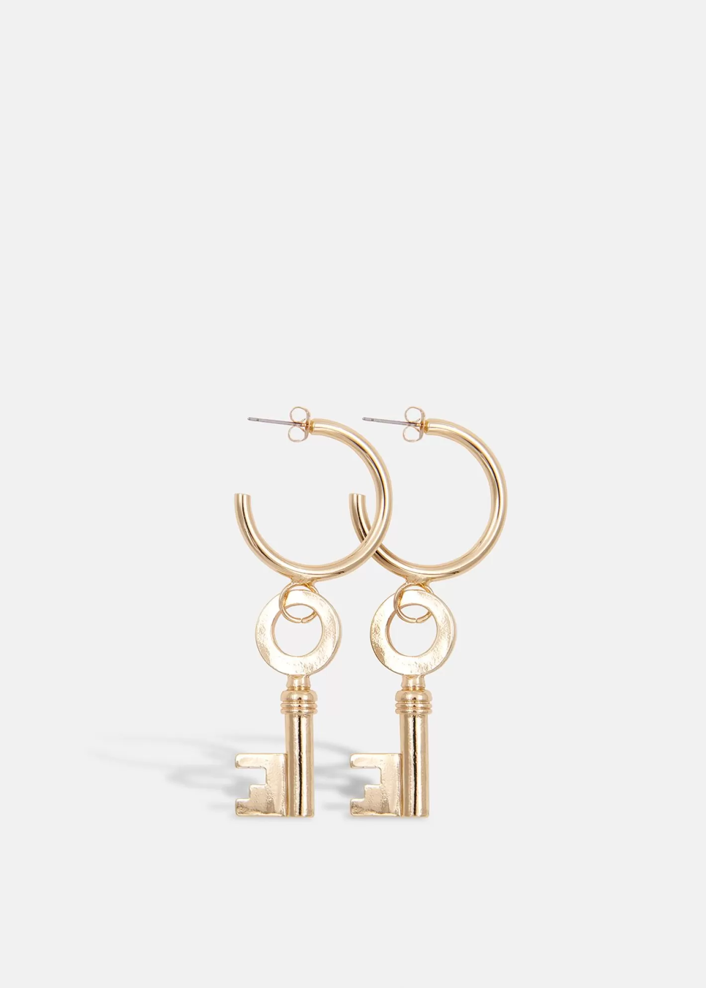 Outlet -tone hoop earrings with key pendants Fall 2024 Collection | Partywear