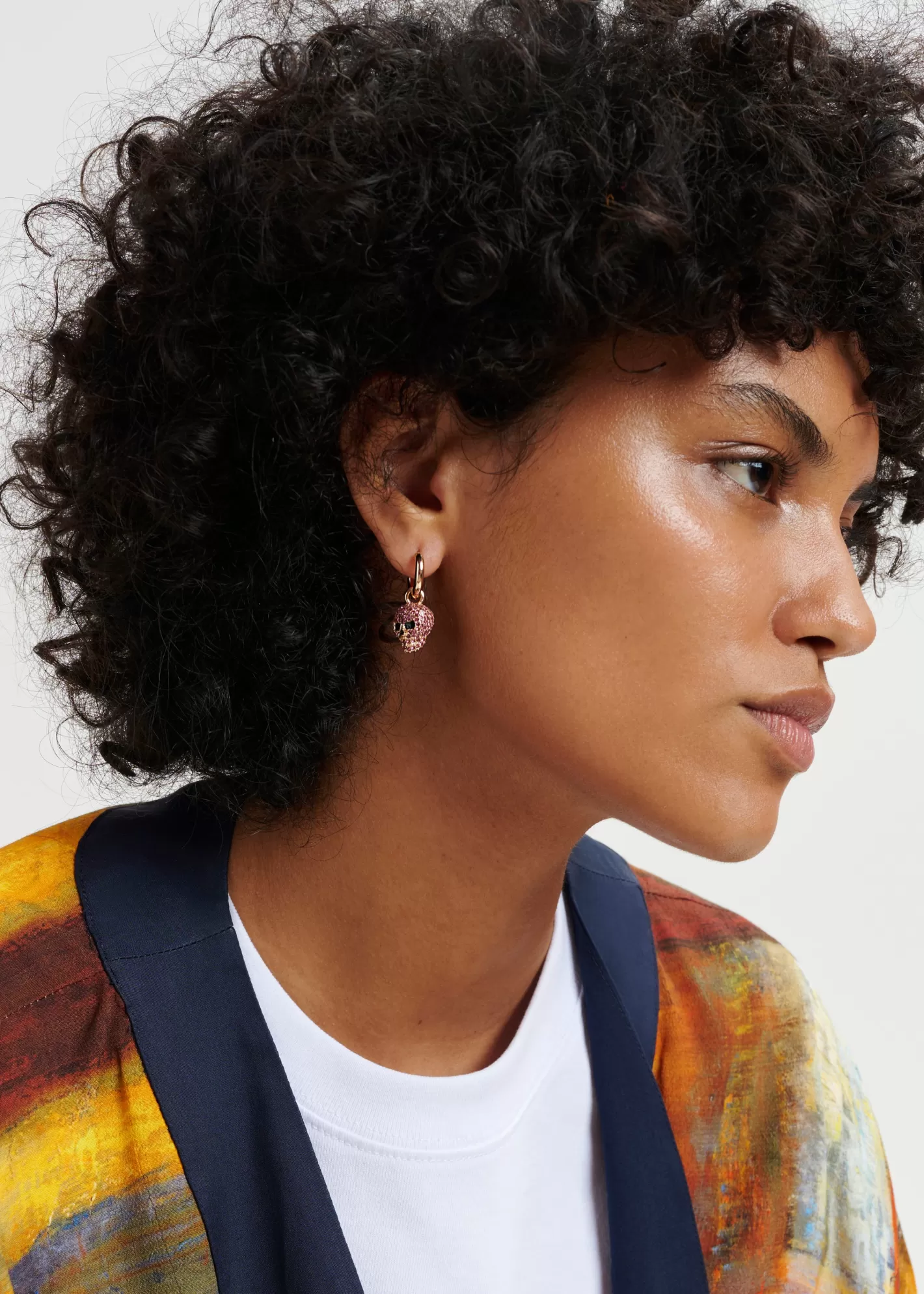 Online Gold-tone hoop earrings with skull and fan pendants - collaboration with KMSKA KMSKA X Essentiel Antwerp | Jewelry