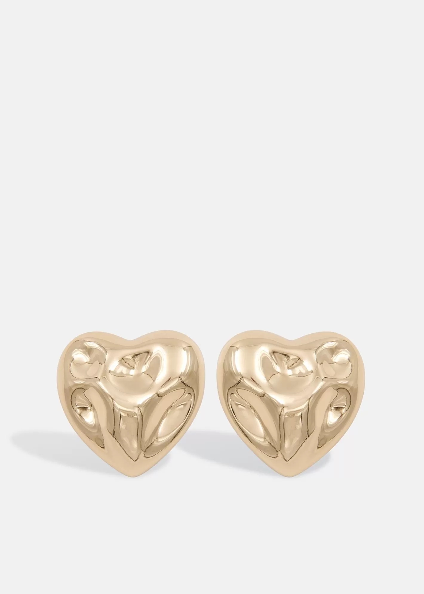 Cheap -tone textured heart studs Jewelry