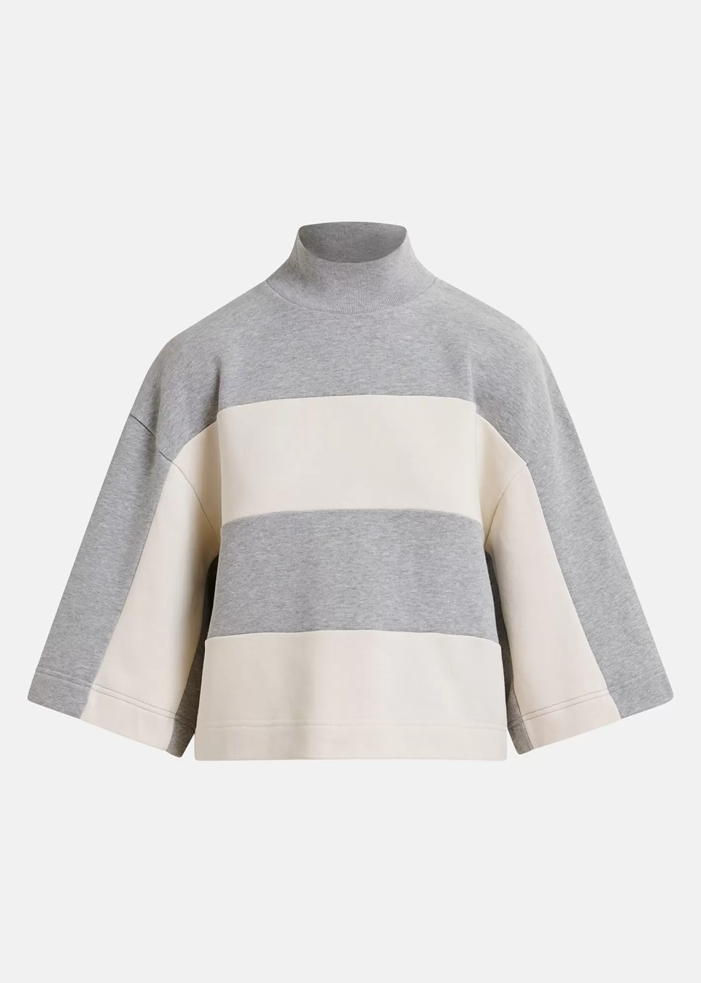 Best Sale Grey and off-white striped organic cotton sweatshirt Fall 2024 Collection | Loungewear