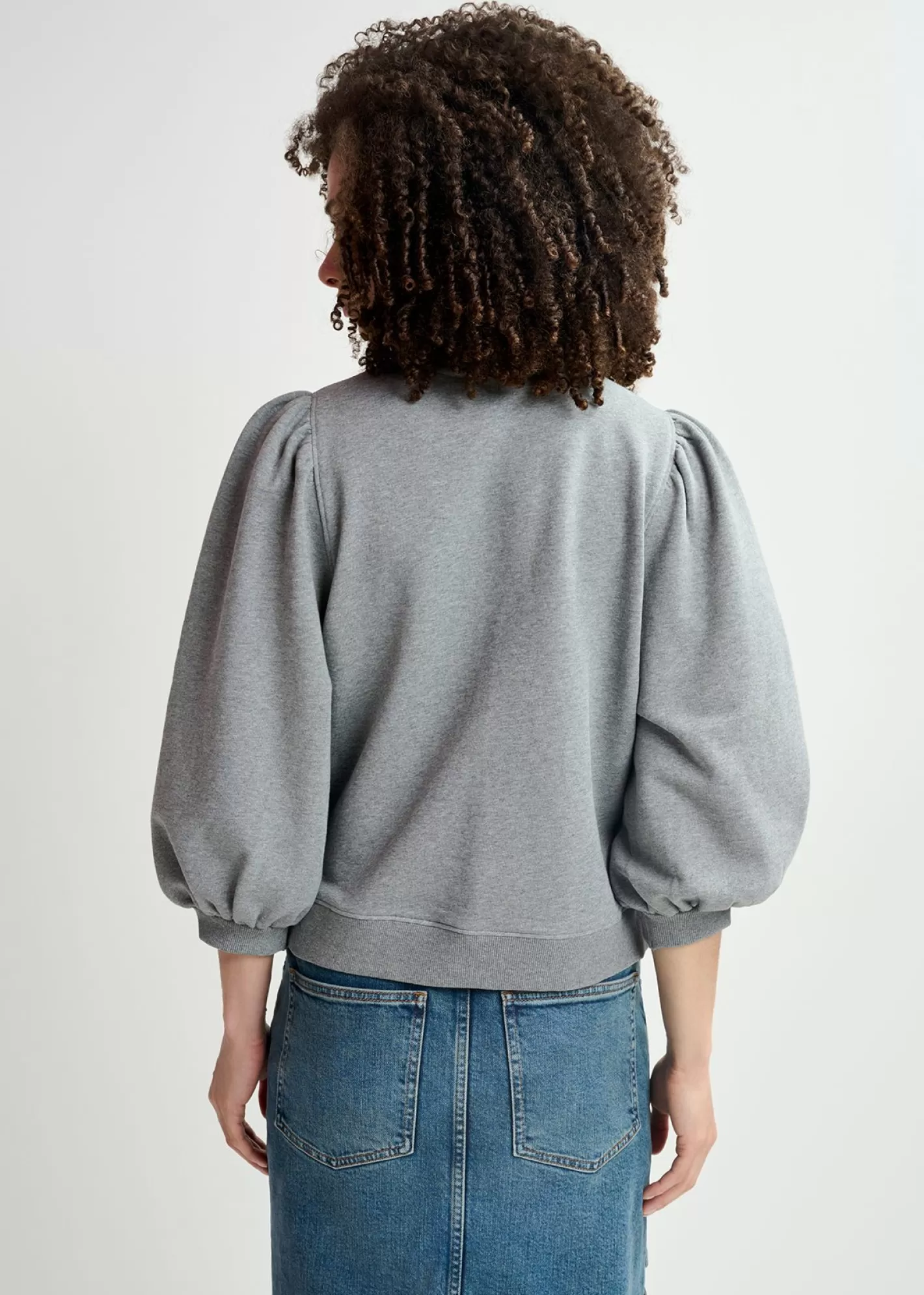 Store Grey organic cotton sweatshirt with multicolored sequin embroideries Sweatshirts
