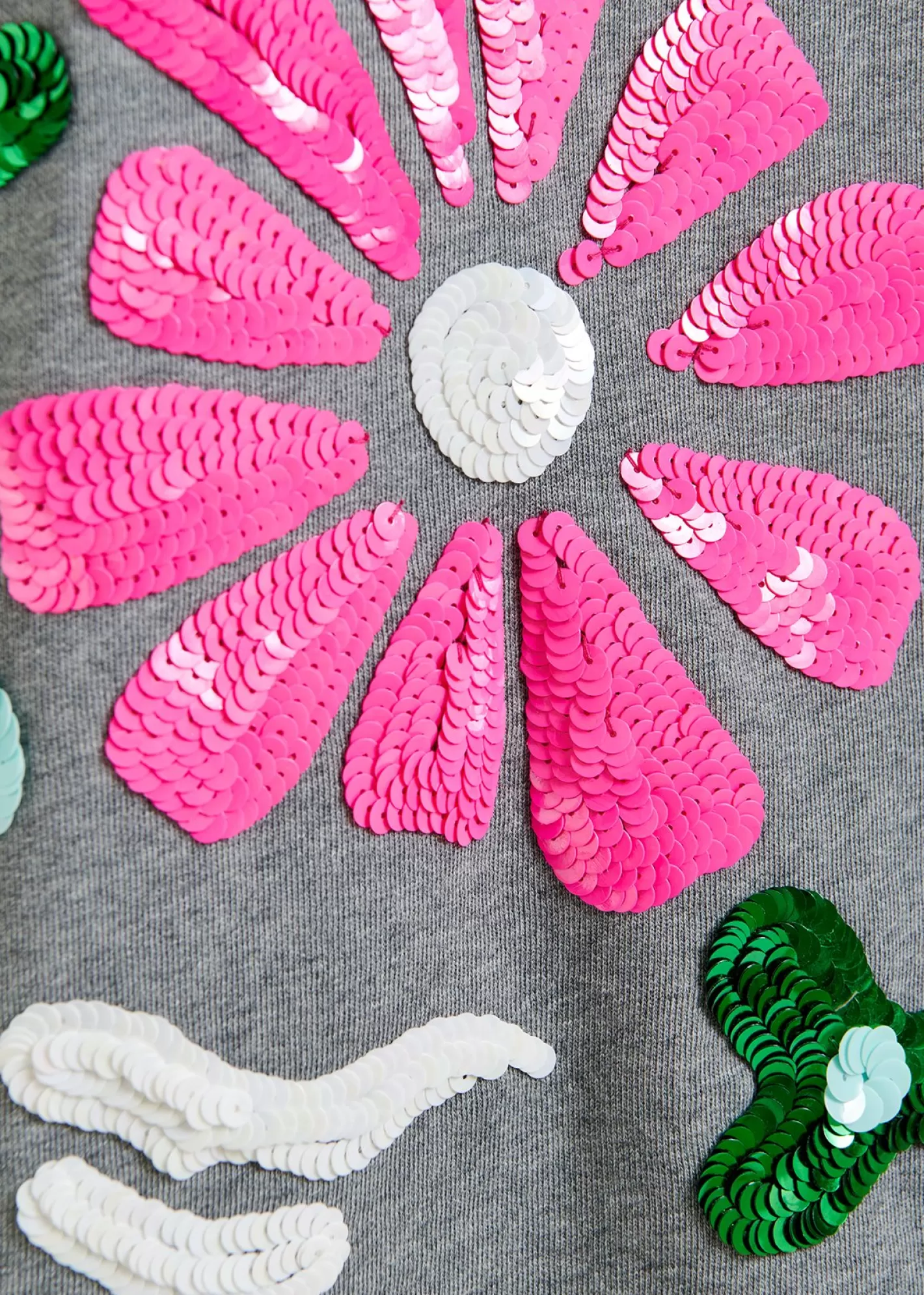 Store Grey organic cotton sweatshirt with multicolored sequin embroideries Sweatshirts