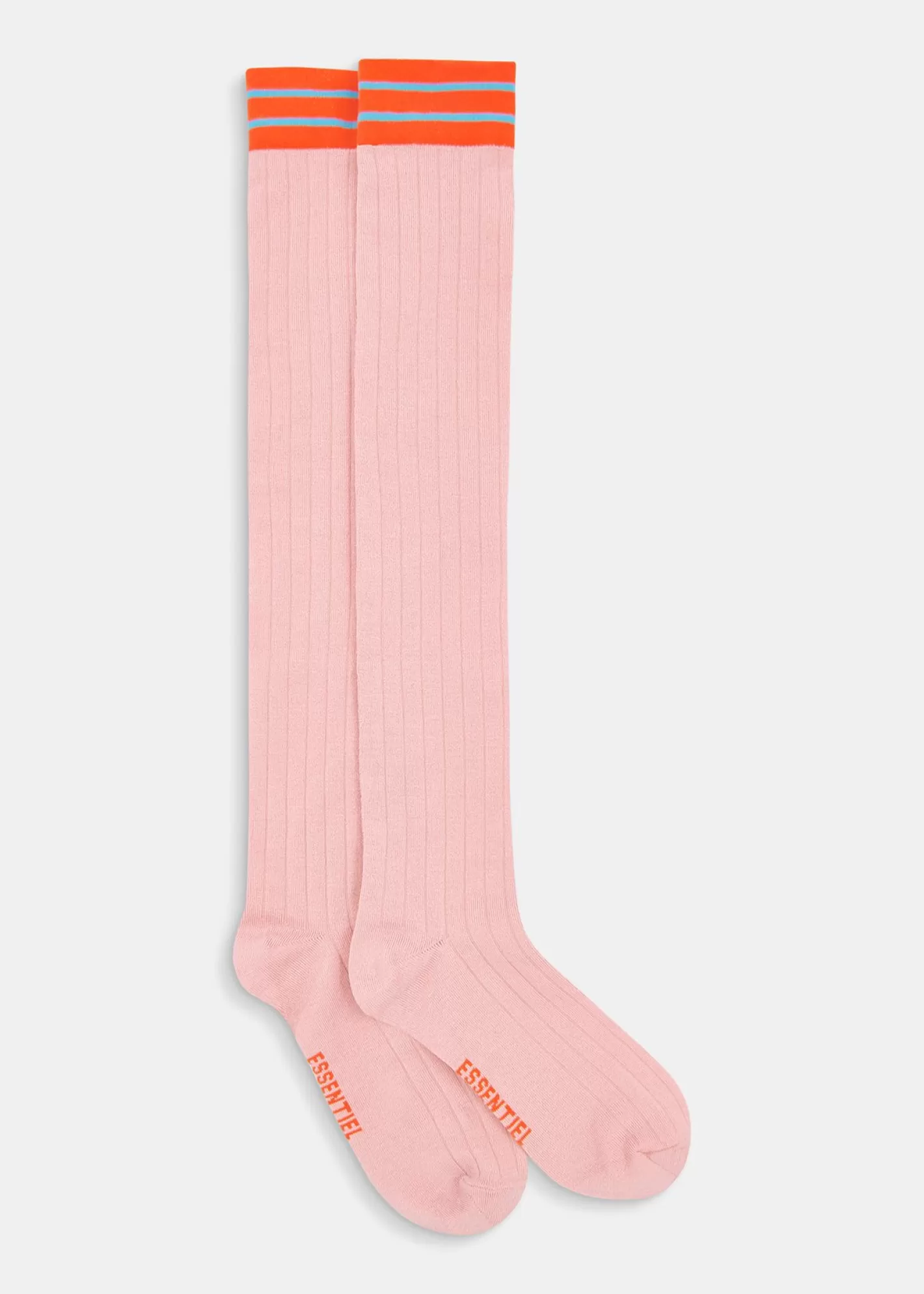 Best Hoge lichtroze sokken met gestreepte boord Socks | Fall 2024 Collection