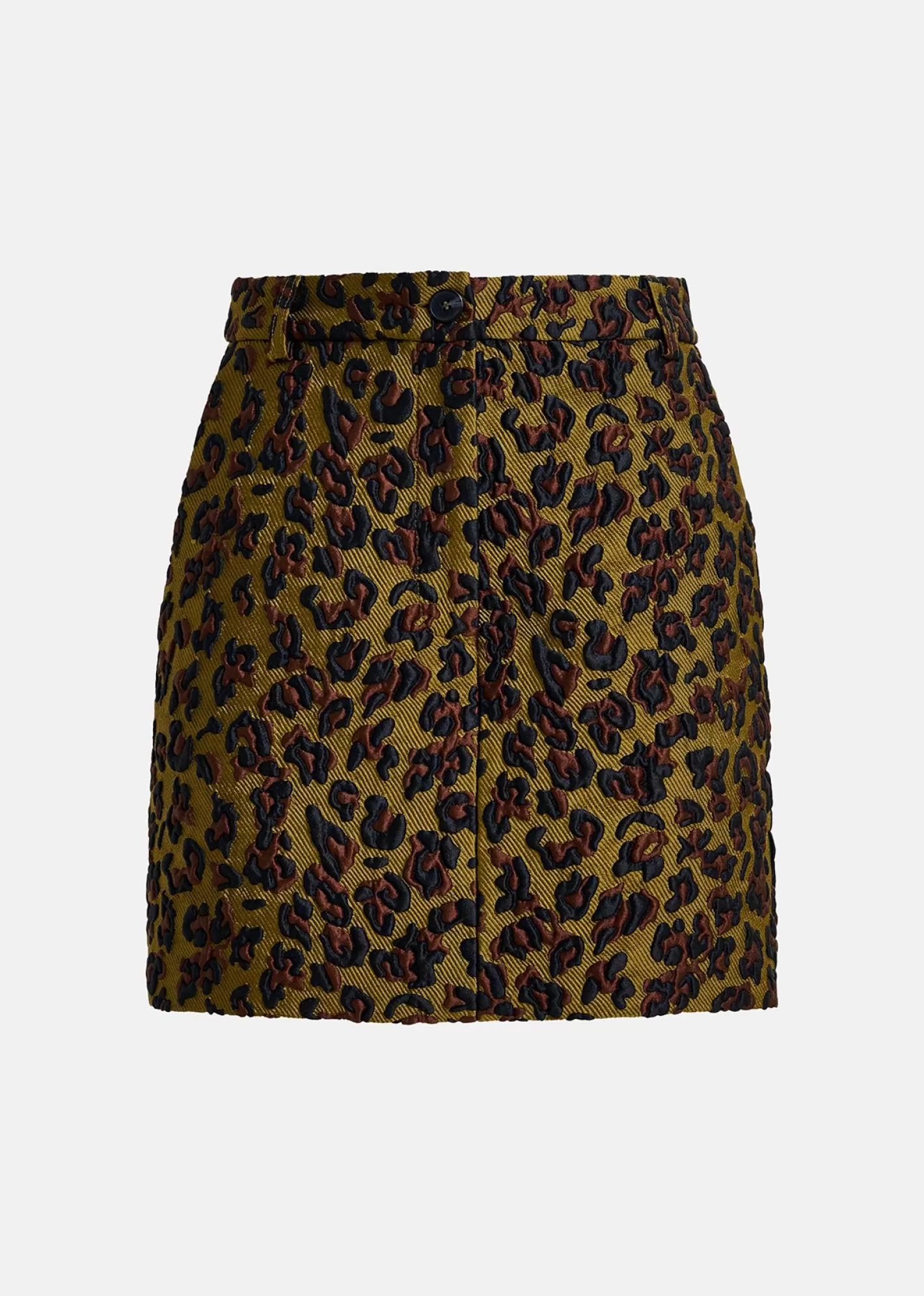 Flash Sale Khaki, brown and black leopard-jacquard mini skirt Fall 2024 Collection | Prints