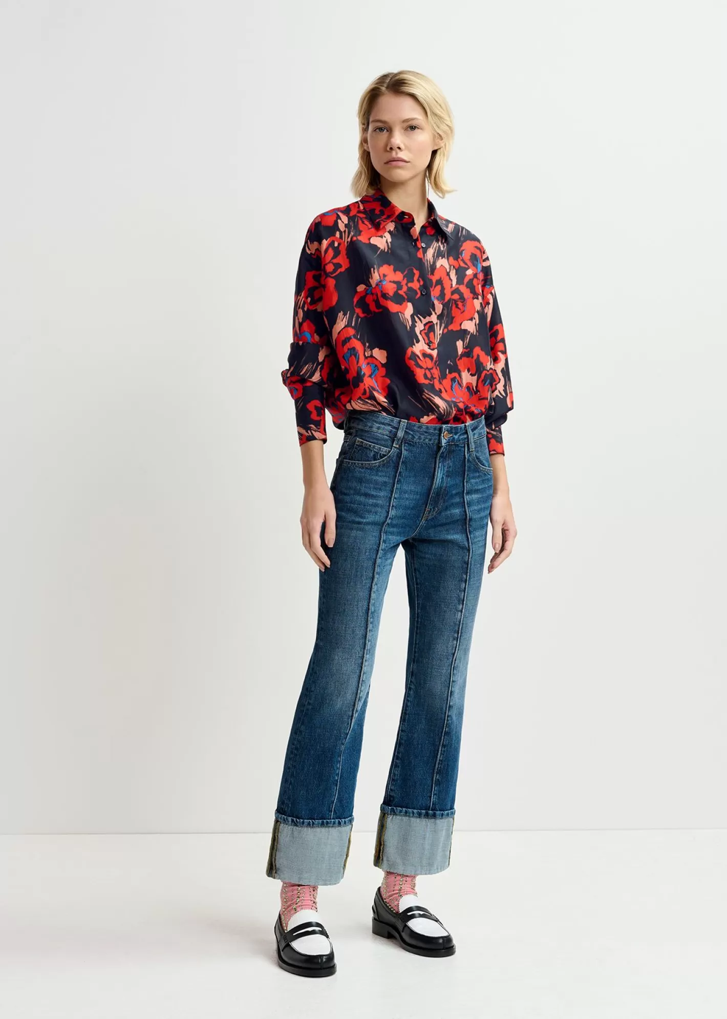 Clearance Kick flare jeans with turn-up hem Fall 2024 Collection | Denim