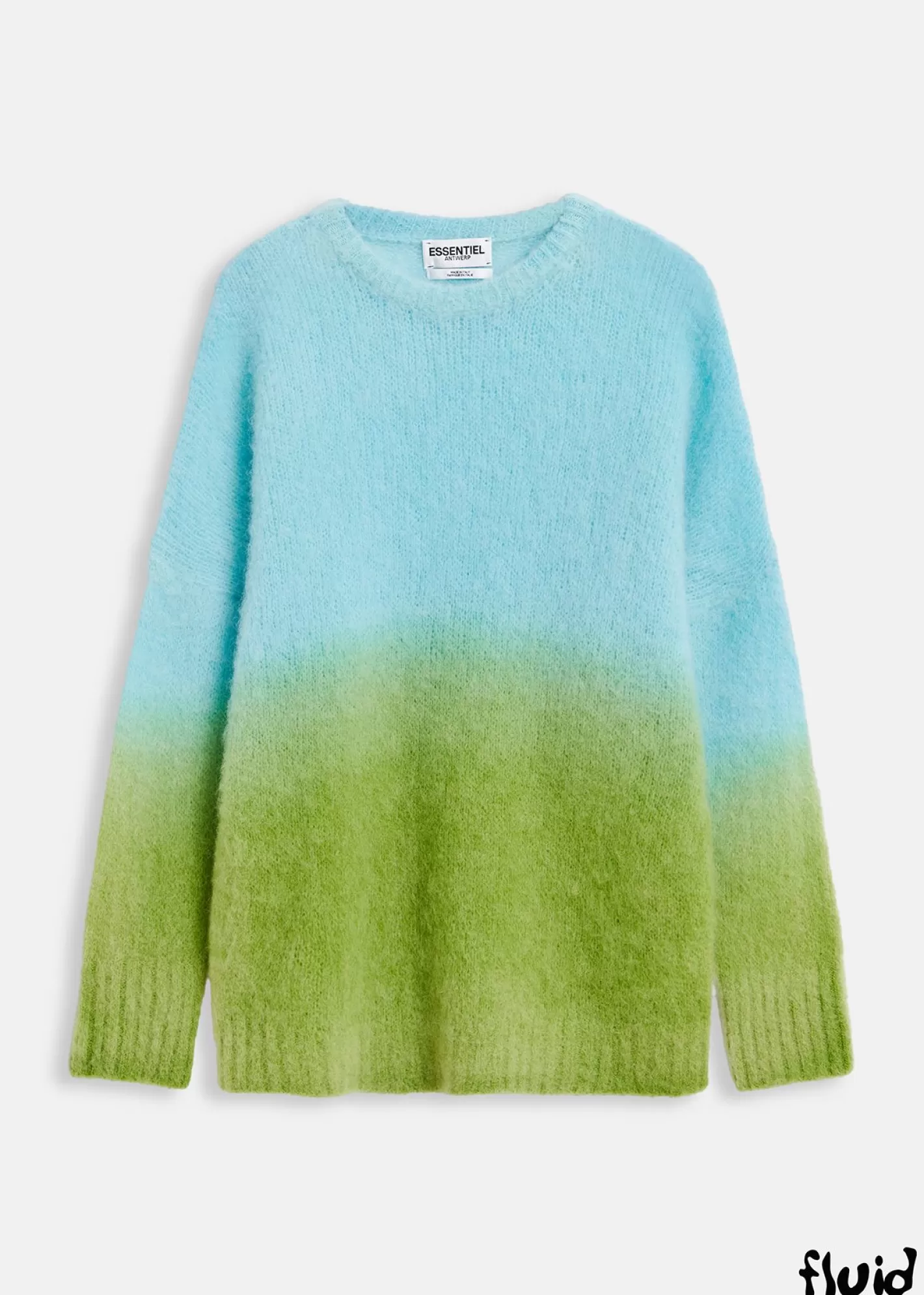 Cheap Light blue and green knit sweater with gradient effect FLUID Collection | Sweaters & Cardigans