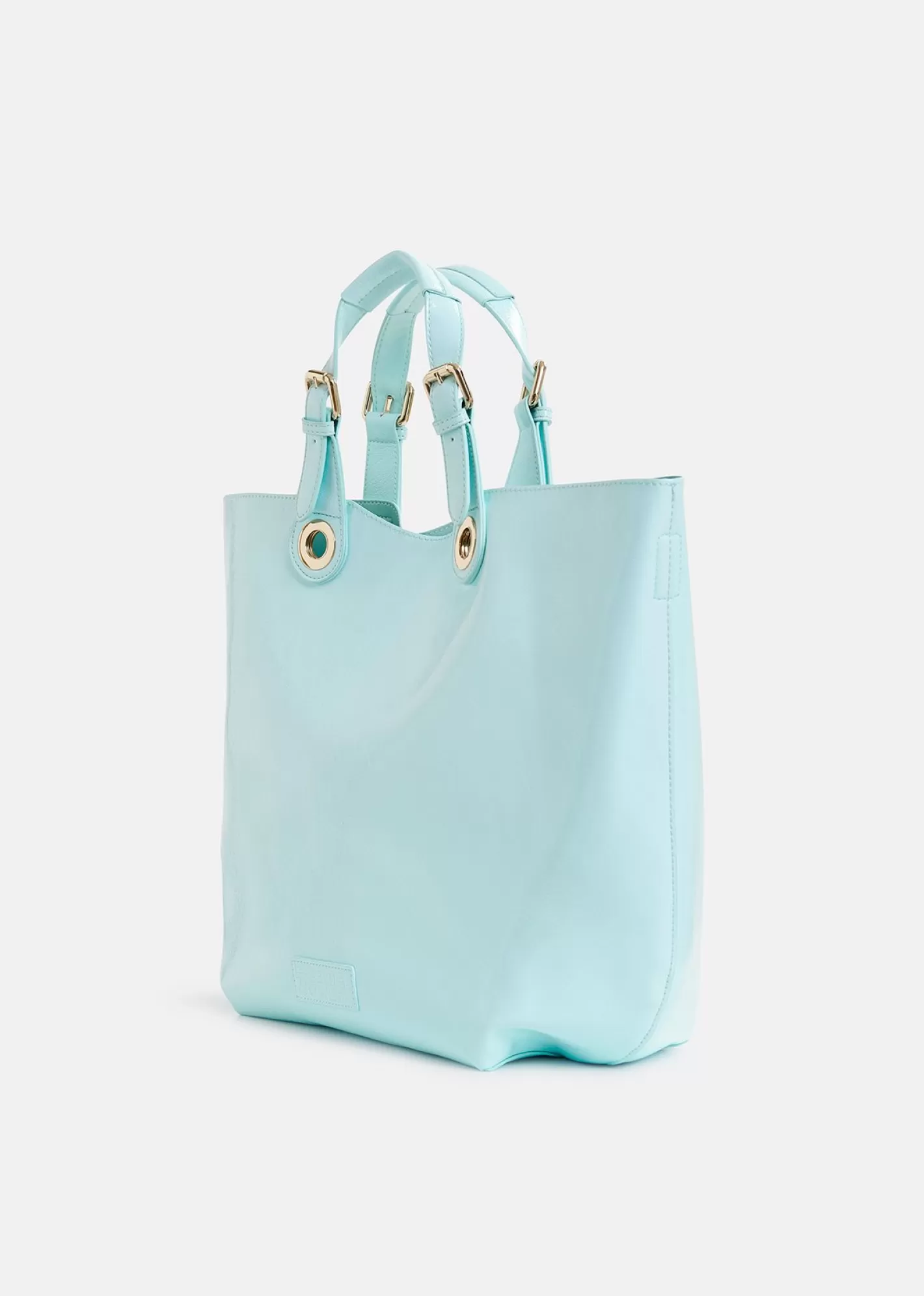 New Light blue faux patent-leather shopper bag Fall 2024 Collection | Bags