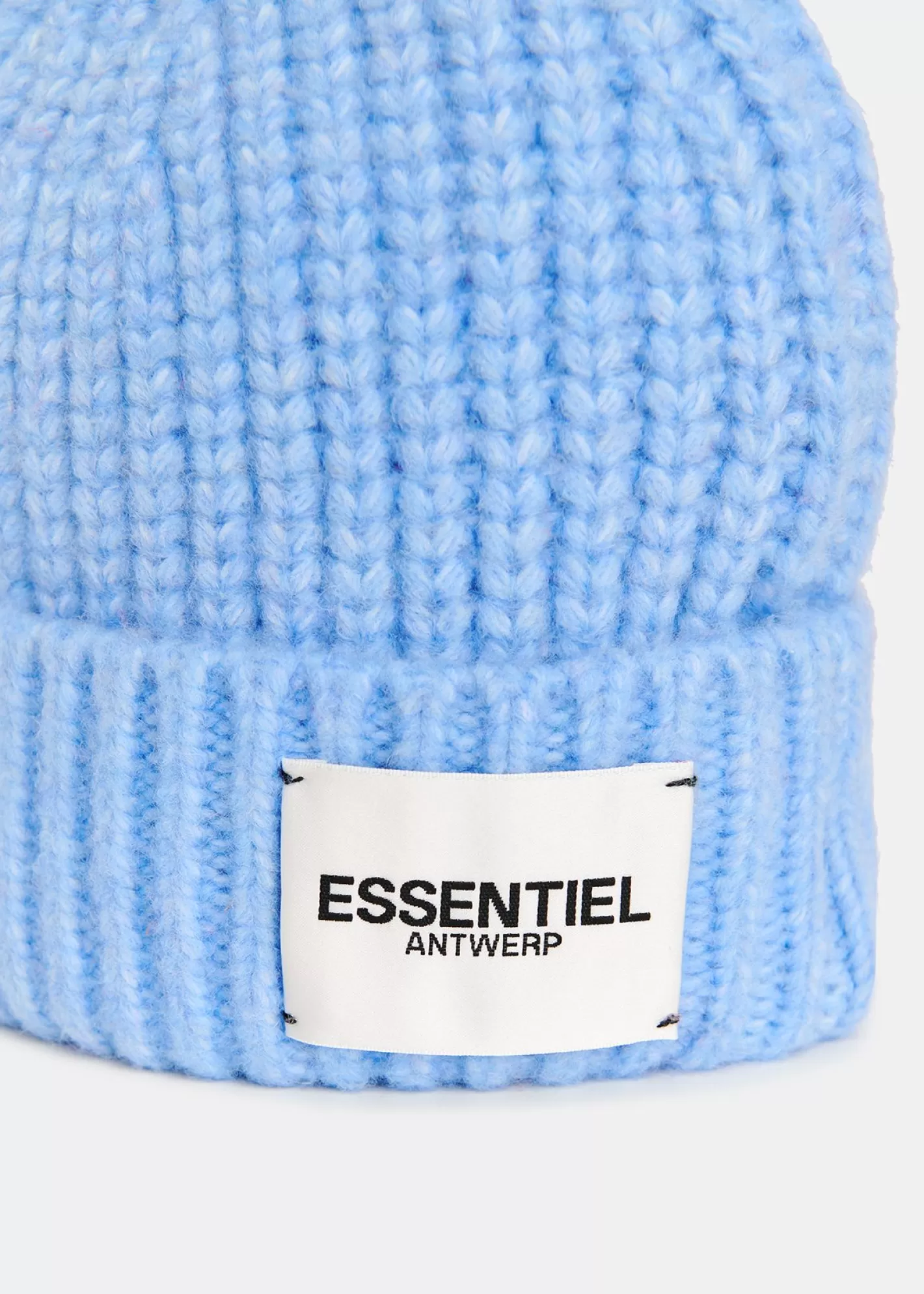 Store Light blue rib-knitted beanie with logo Fall 2024 Collection | Hats