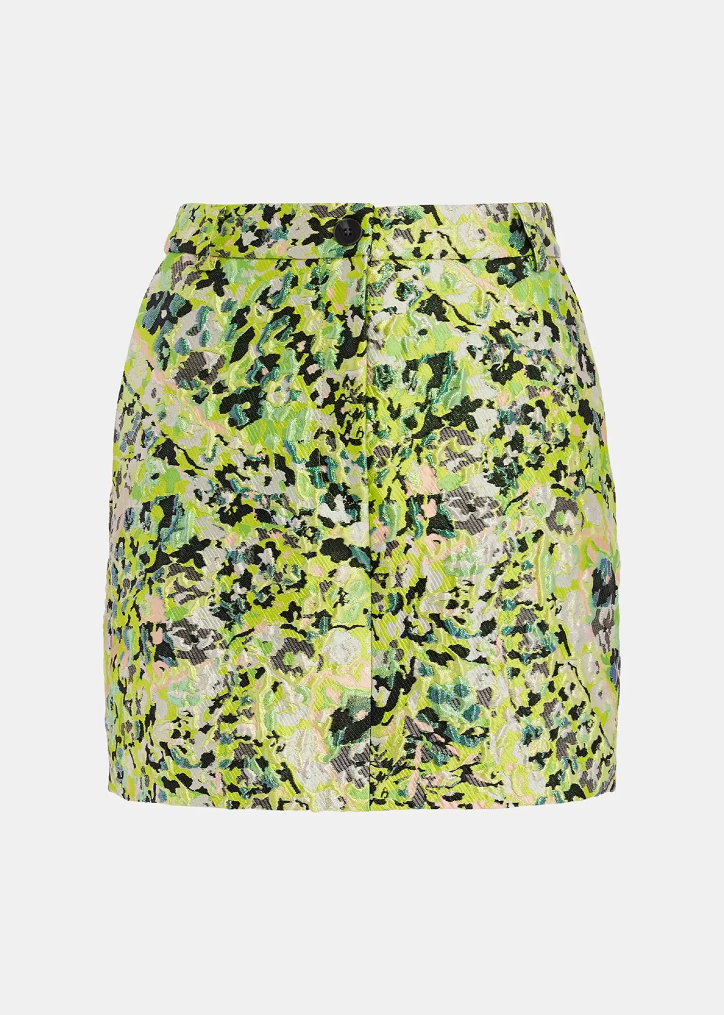 Cheap Lime green, green and black floral-jacquard mini skirt Fall 2024 Collection | Skirts